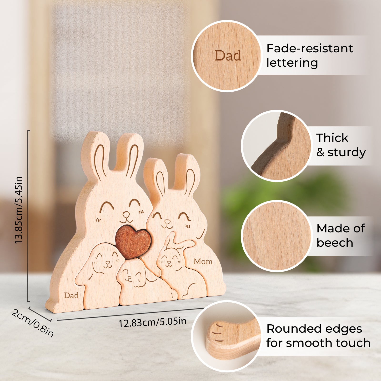 Rabbit Family Puzzle: Whimsical Home Decor, Perfect for Family Bonding