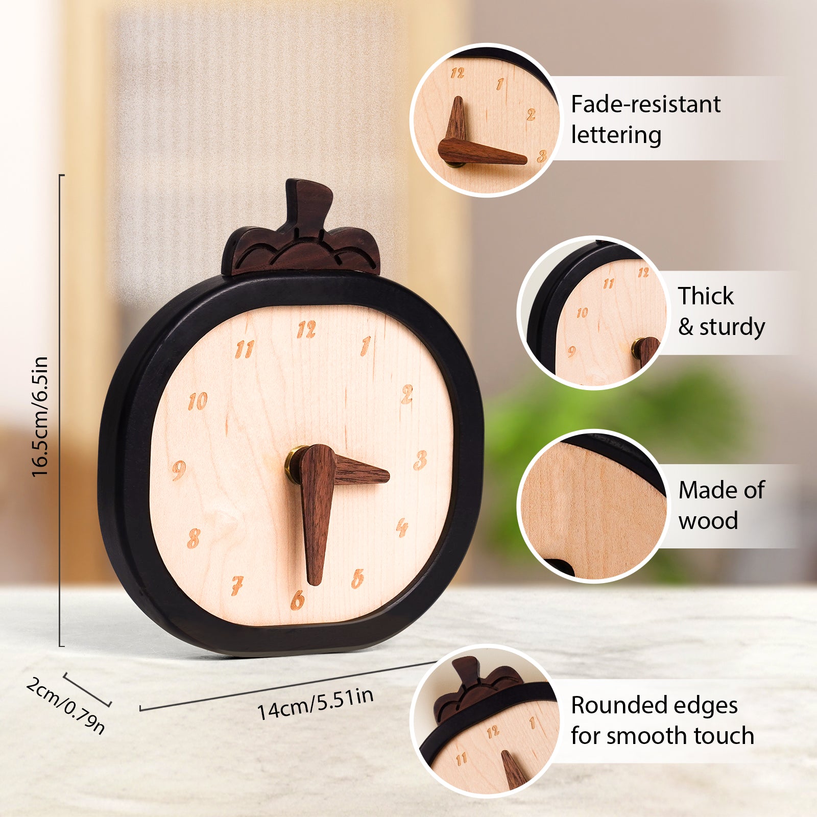 Mangosteen Wooden Desk Clock – Exotic Elegance Meets Functional Art