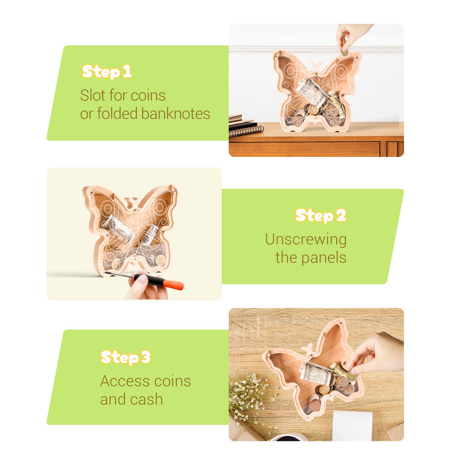 Butterfly Piggy Bank: Elegant, Unbreakable, Safe, Perfect Gift