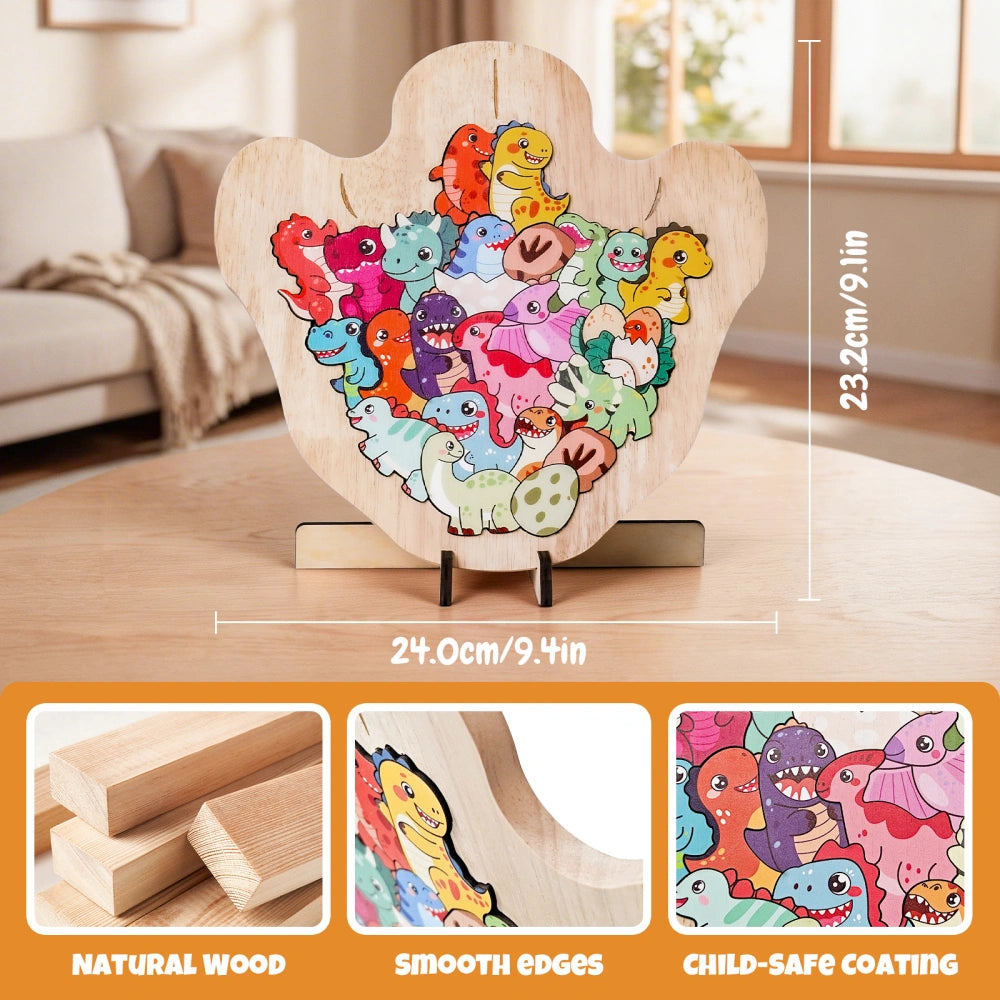 Roar-some Dino Big-Piece Wooden Puzzle | Prehistoric Adventure Toy for Toddlers