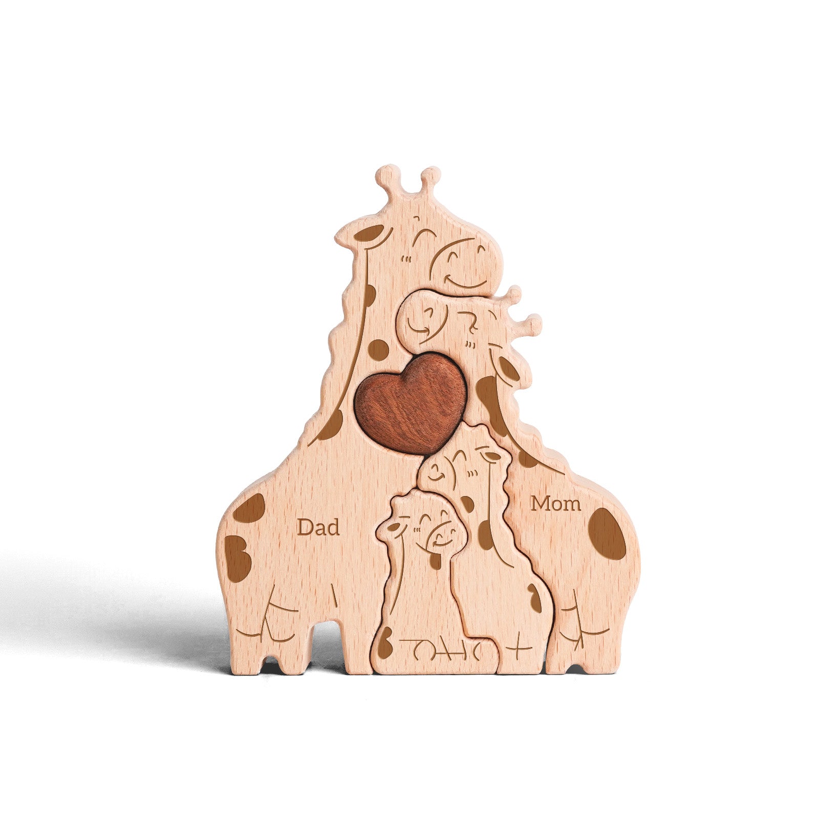 Giraffe Family Puzzle: Savanna Decor, Unique Family Gift