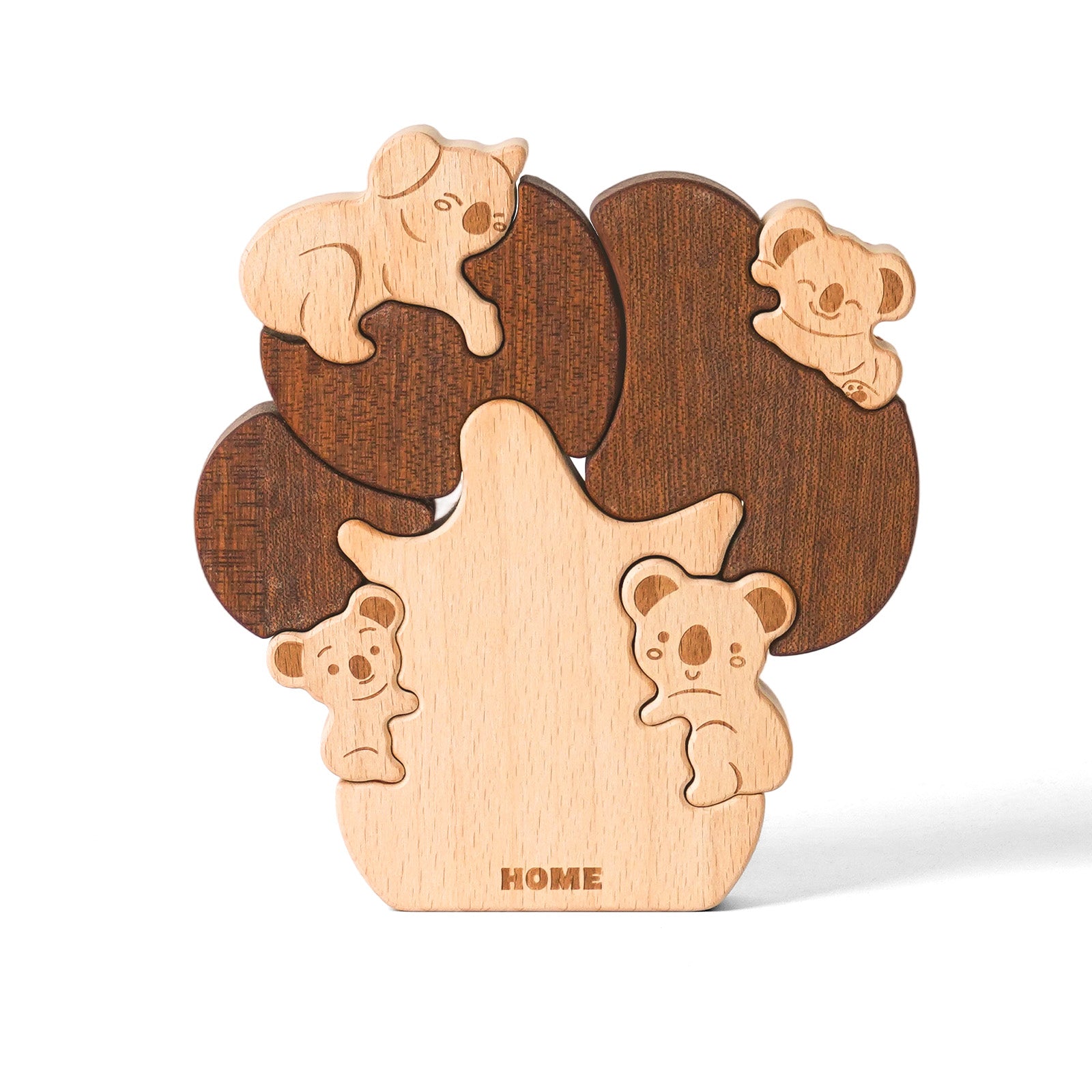 "Koala Tree" Wooden Hugging Statue - Adorable Wildlife Decor & Gift