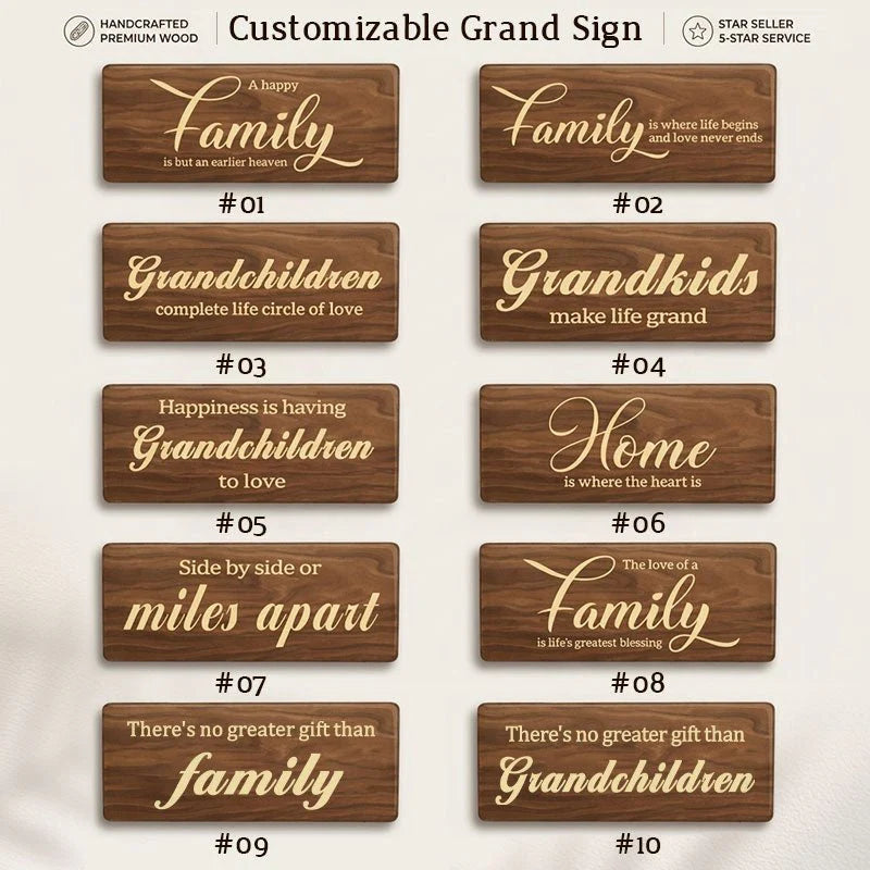 Personalized Family & Grandkids Hanging Sign | Deep Engraved Edition