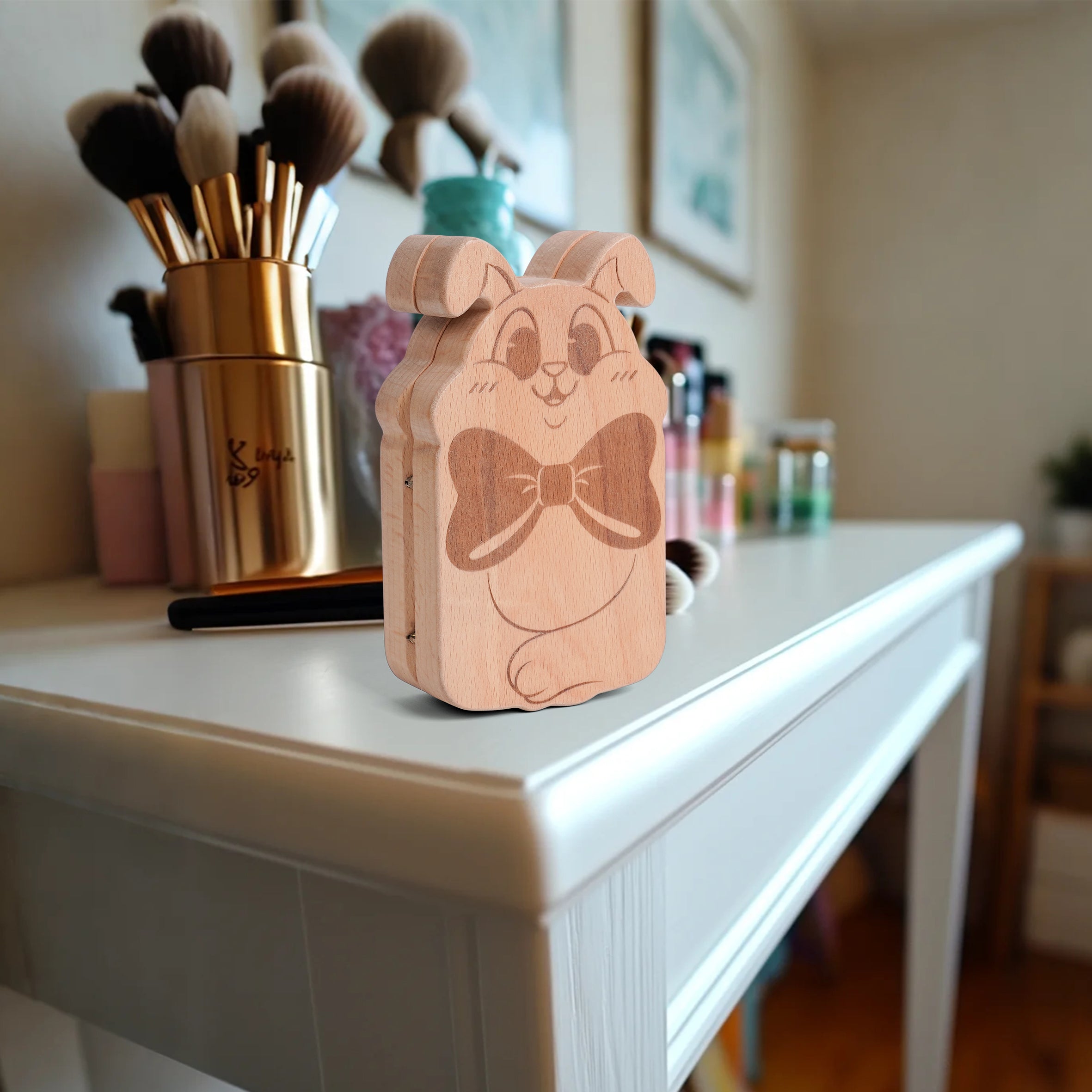Bunny Wooden Jewelry Box – Whimsical Storage Meets Elegant Functionality