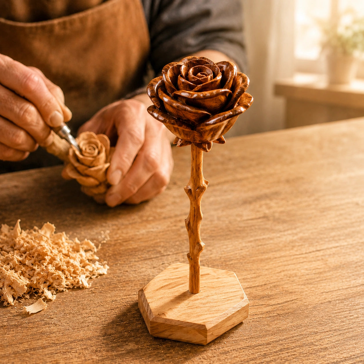 Eternal Love Wooden Flower Set – The Ideal Keepsake for Your Loved Ones