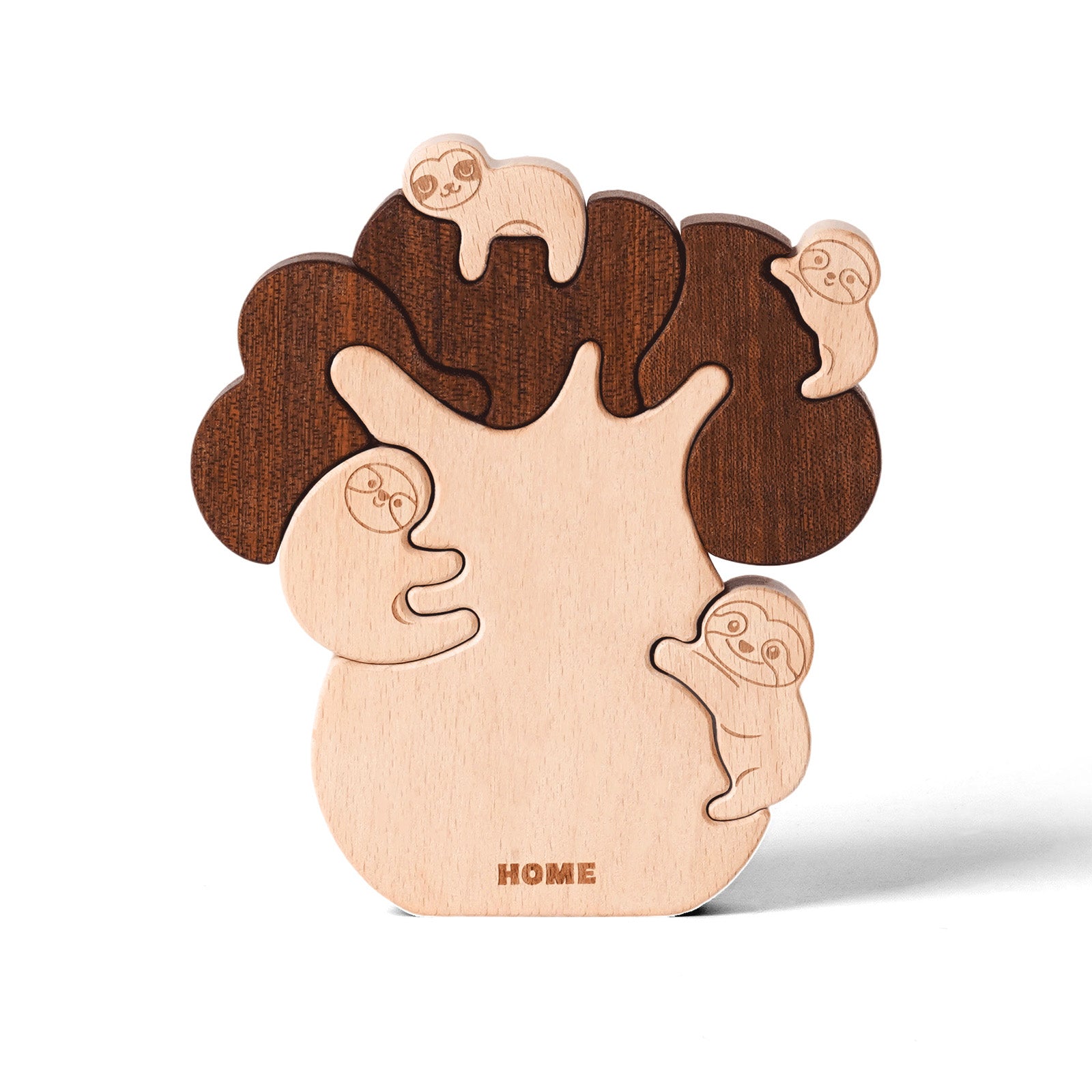 "Sloth Sanctuary" Wooden Hugging Statue - Charming Slow Living Decor & Gift