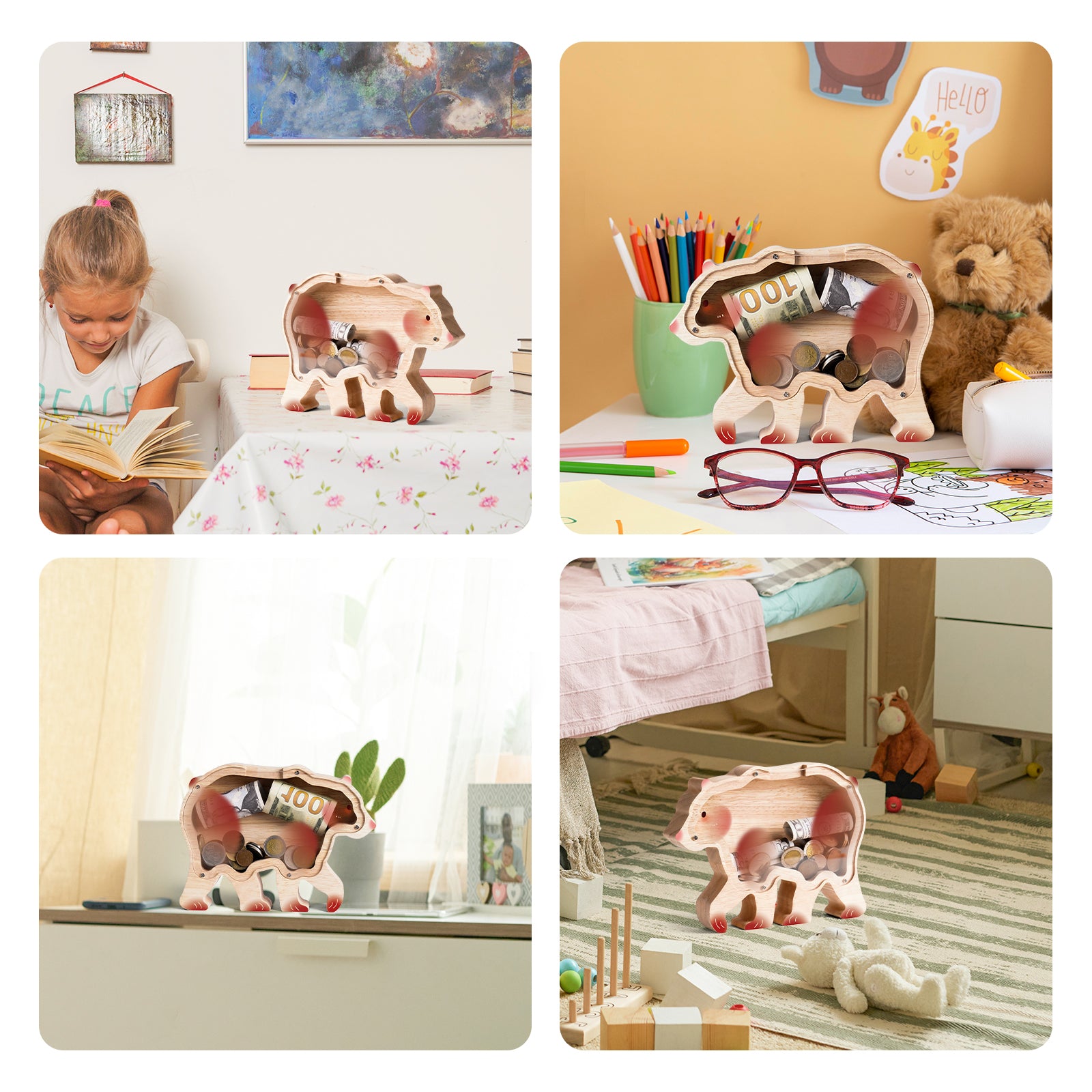 Bear Piggy Banks: Cute, Unbreakable, Safe, Ideal for Kids