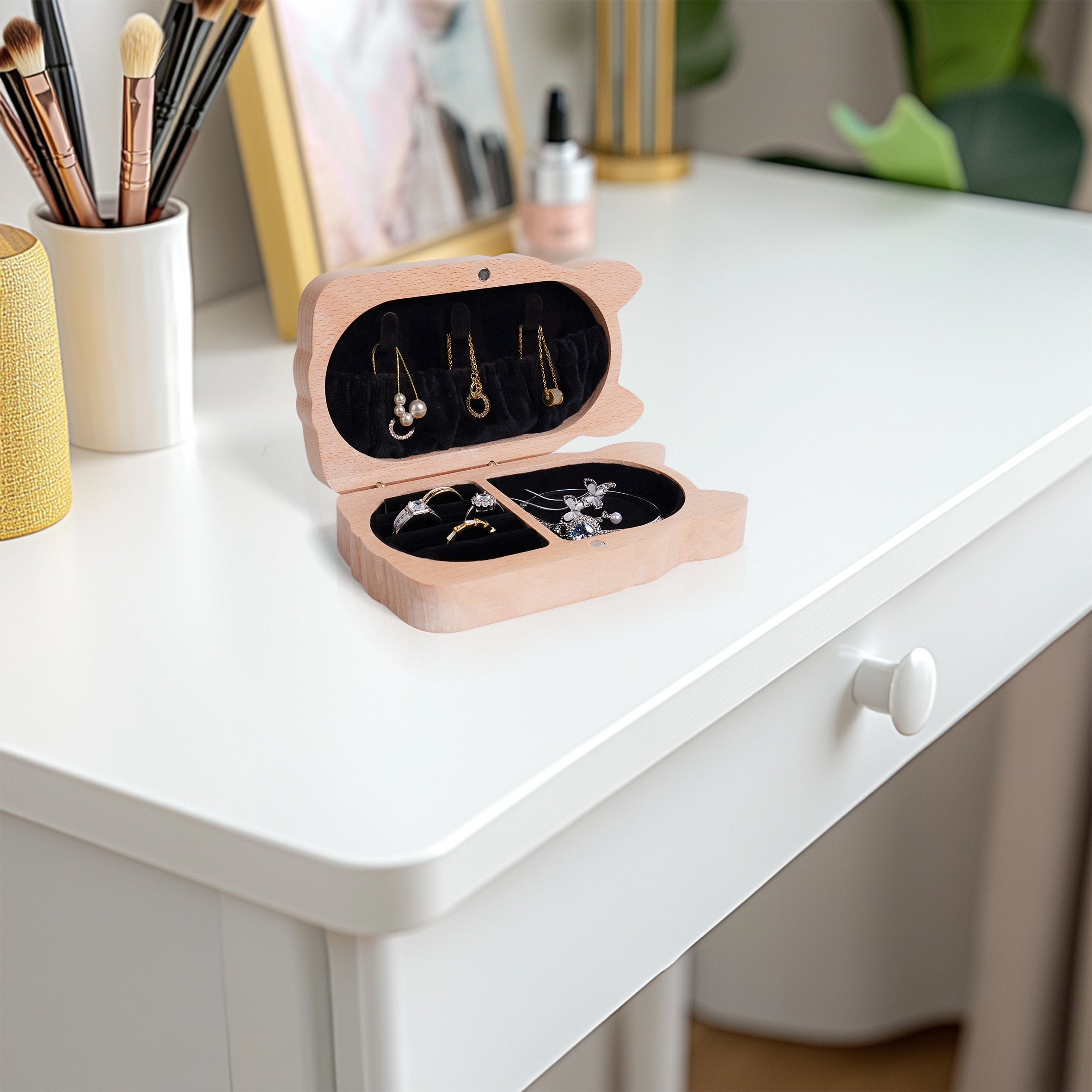 Puppy Wooden Jewelry Box - Adorable & Functional Storage for Your Treasures