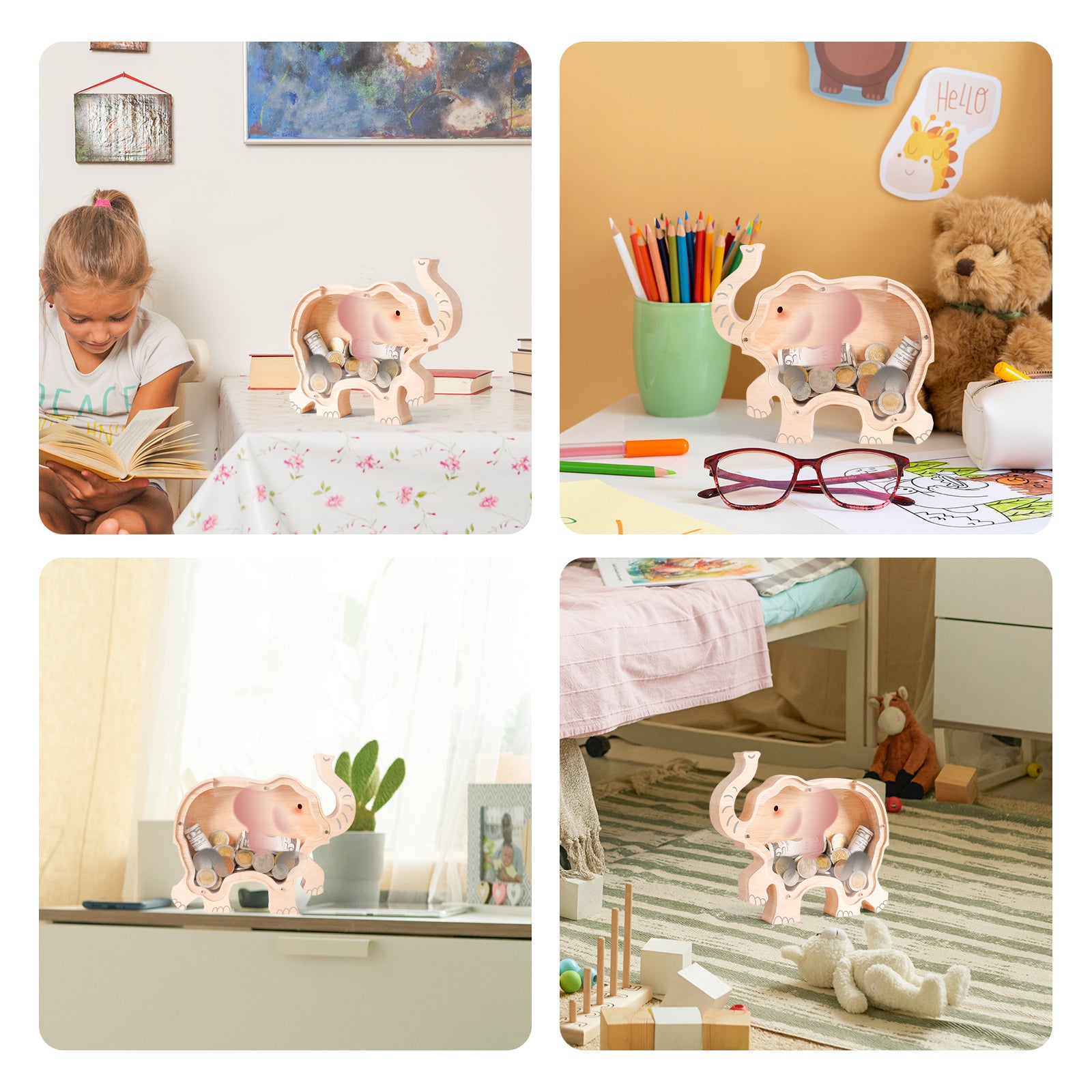 Majestic Wooden Elephant Piggy Bank: A Treasured Gift for Savers & Animal Lovers