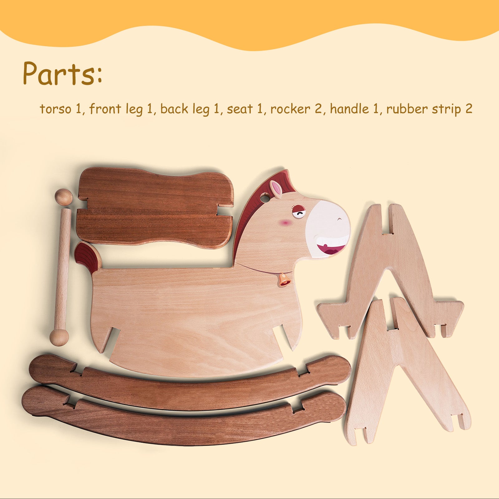 Classic Wooden Rocking Horse - Timeless Ride-On Toy for Toddlers