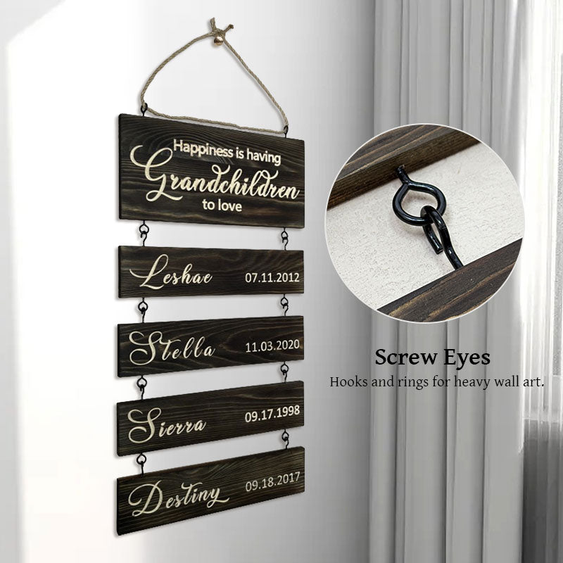 Personalized Family & Grandkids Hanging Sign | Deep Engraved Edition