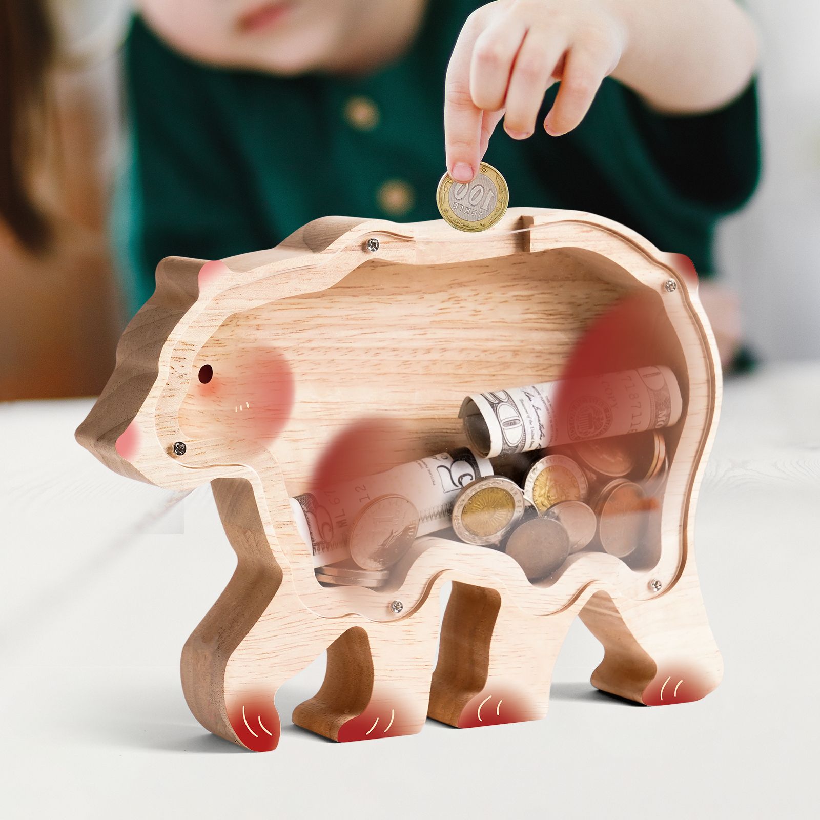 Bear Piggy Banks: Cute, Unbreakable, Safe, Ideal for Kids