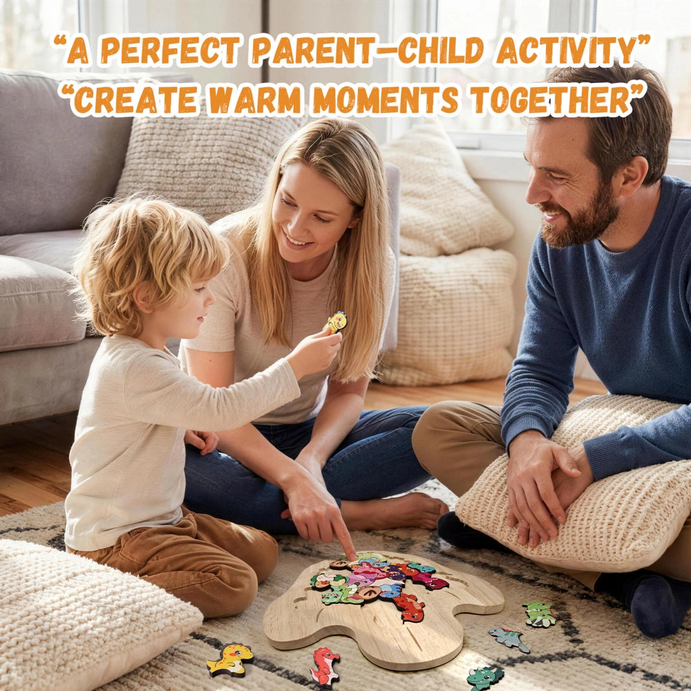 Roar-some Dino Big-Piece Wooden Puzzle | Prehistoric Adventure Toy for Toddlers