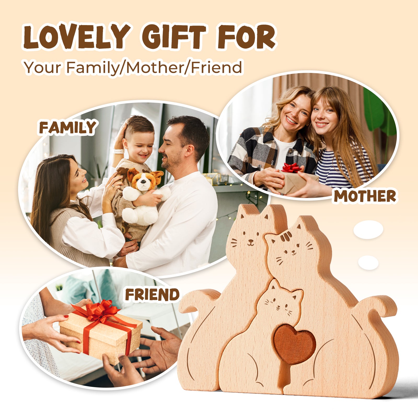 Cat Family Puzzle Set: Adorable, Heartwarming Home Decor Gift