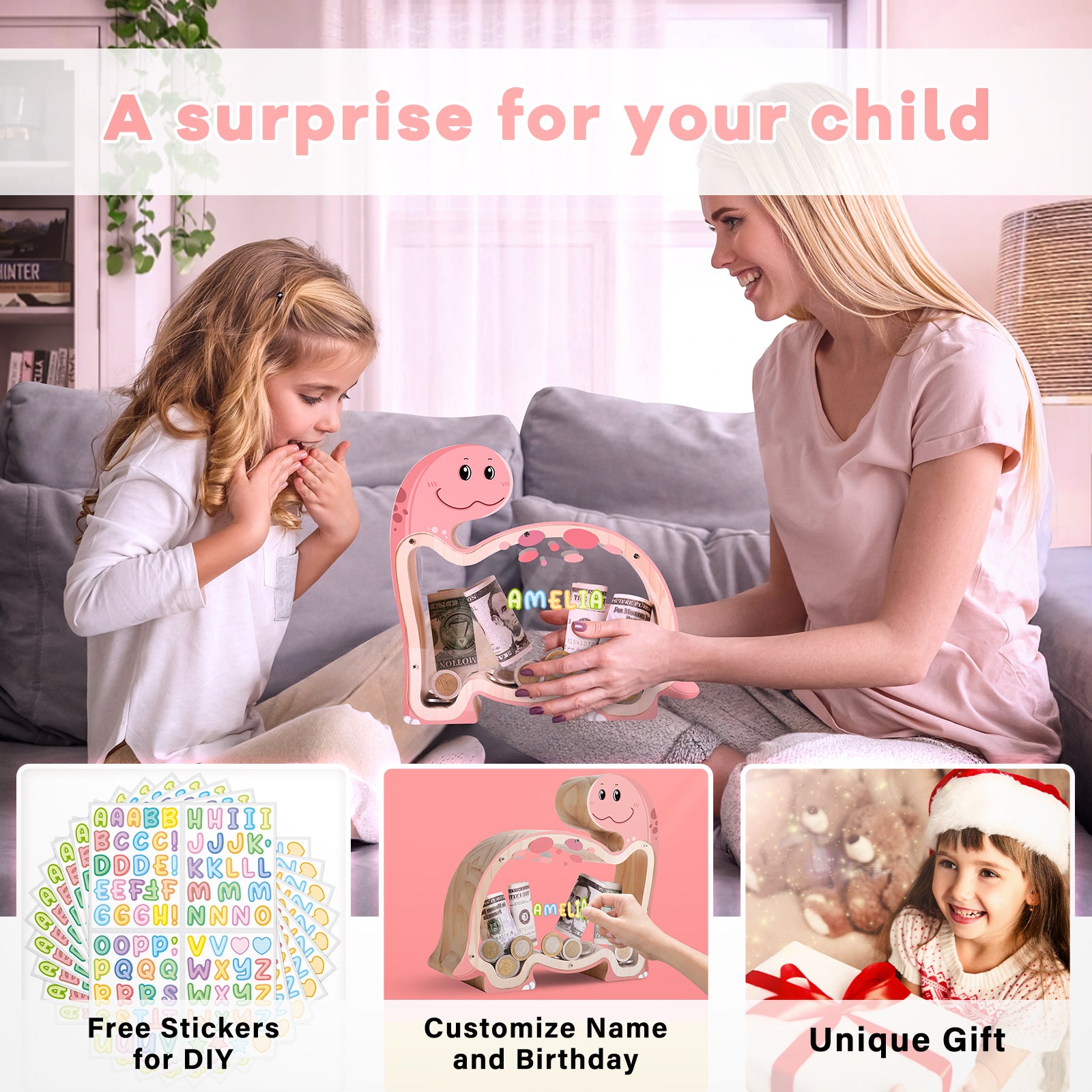 Brachiosaurus Piggy Bank: Elegant Money Keeper & Decorative Gift