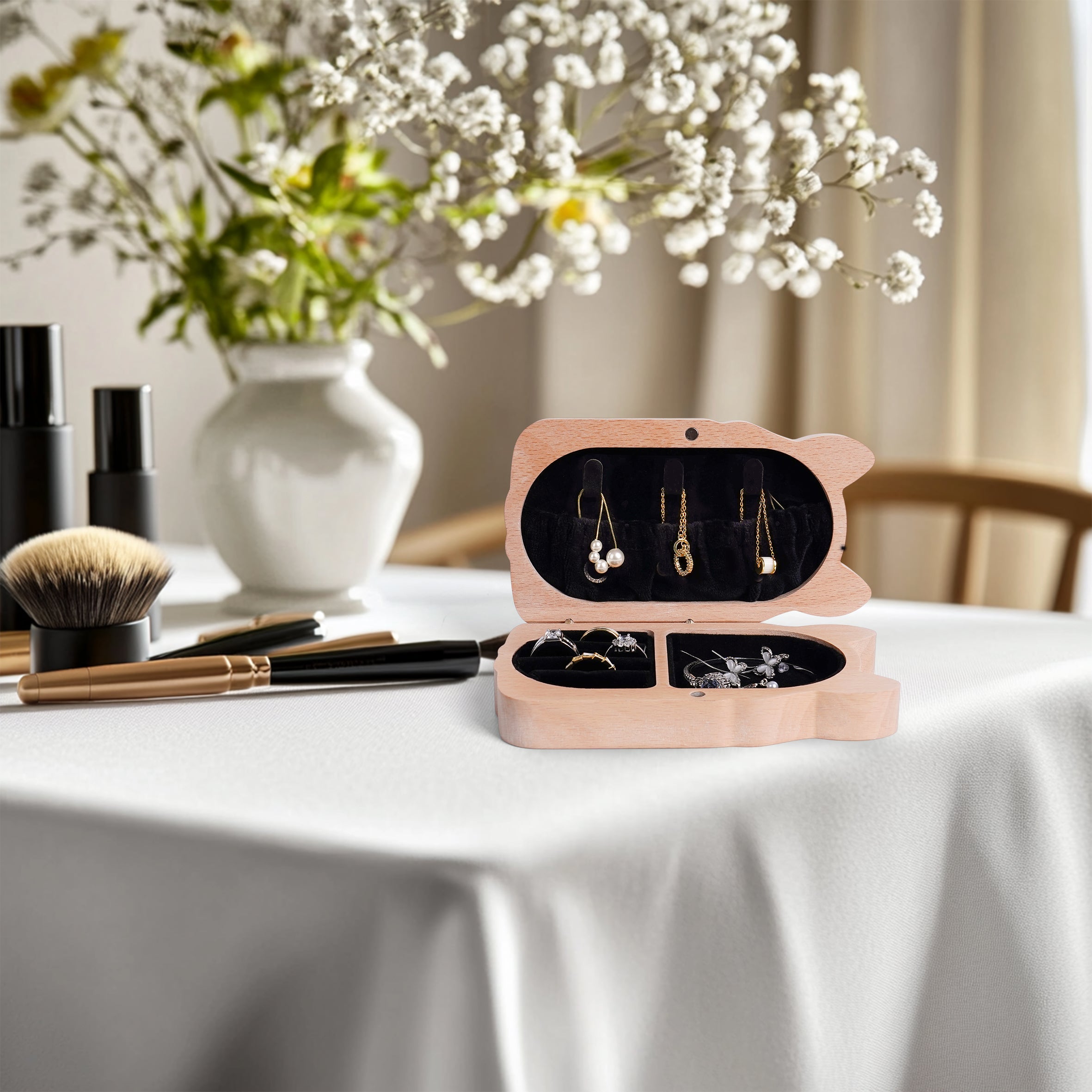 Puppy Wooden Jewelry Box - Adorable & Functional Storage for Your Treasures