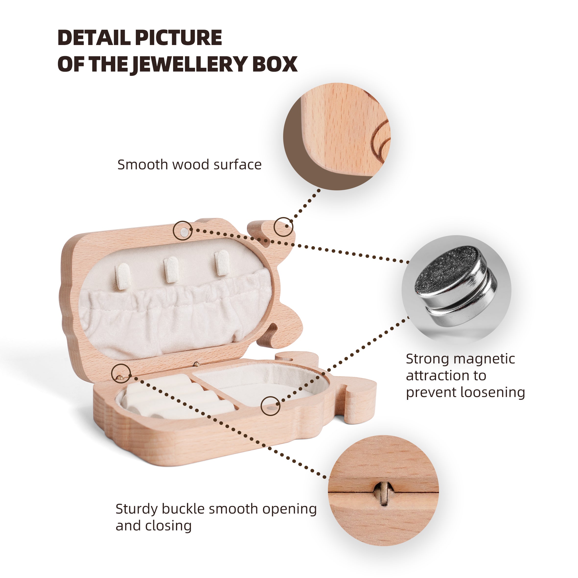 Bunny Wooden Jewelry Box – Whimsical Storage Meets Elegant Functionality