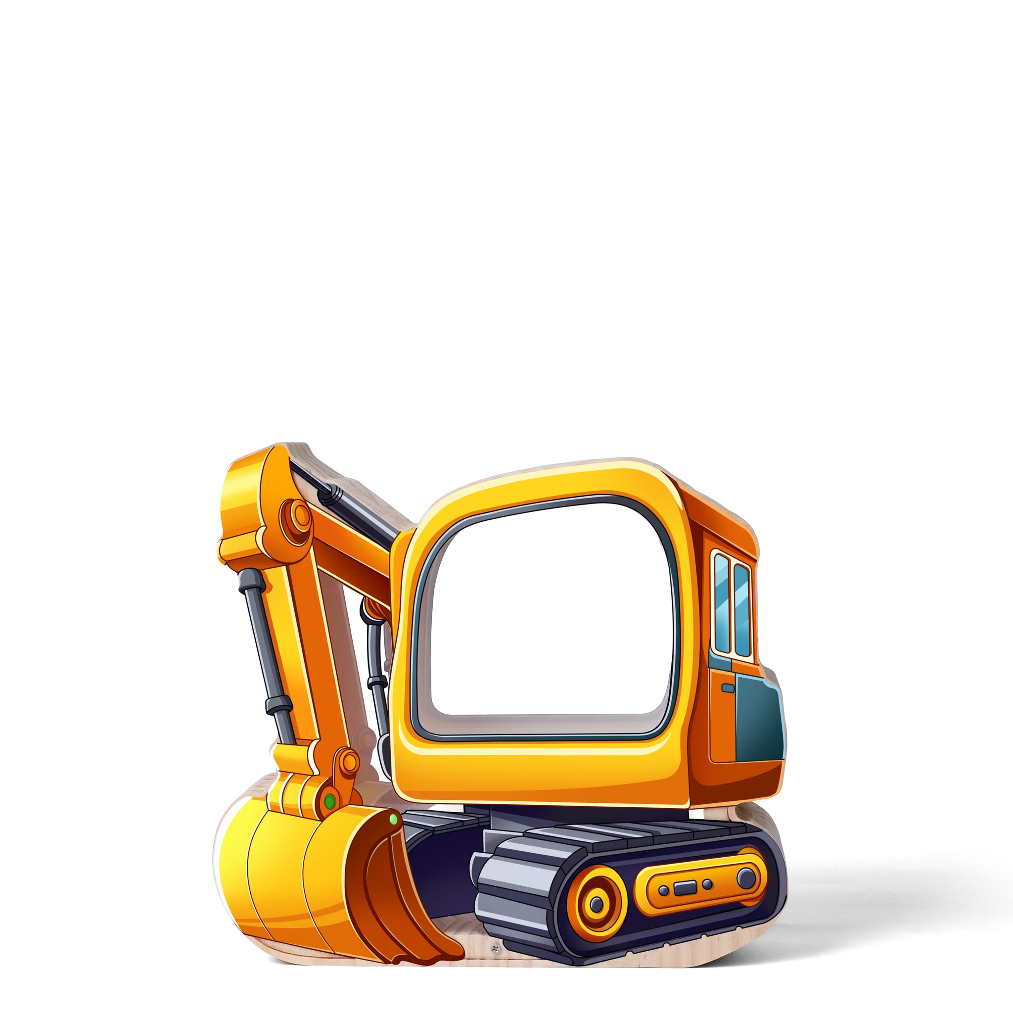 Transparent Wooden Excavator Money Bank for Kids – Construction Toy Piggy Bank