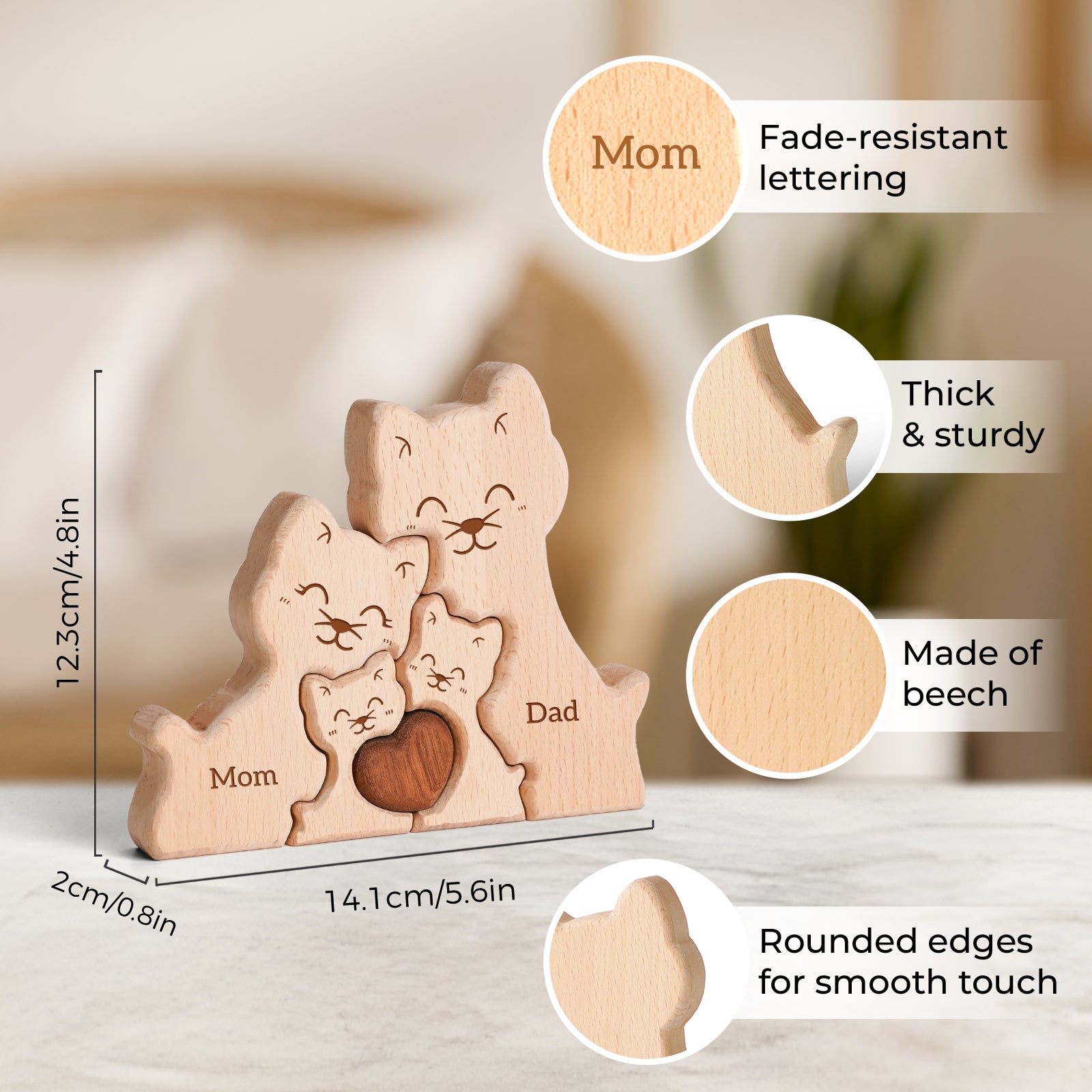 Cat Family Puzzle Set: Adorable, Heartwarming Home Decor Gift