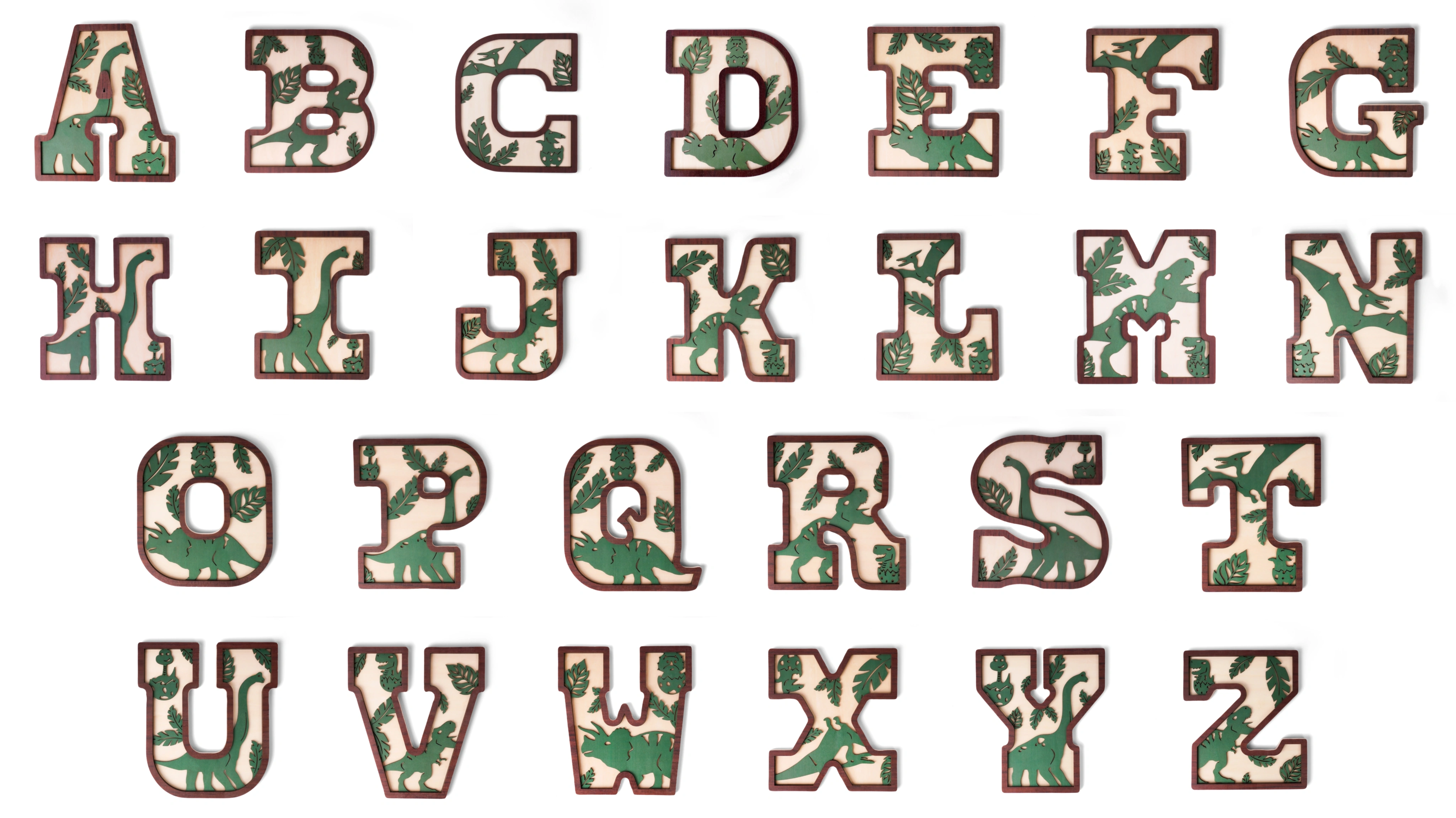 Personalized 3D Layered Dinosaur Wooden Name Sign | Custom Kids Nursery Decor & Baby Shower Gift