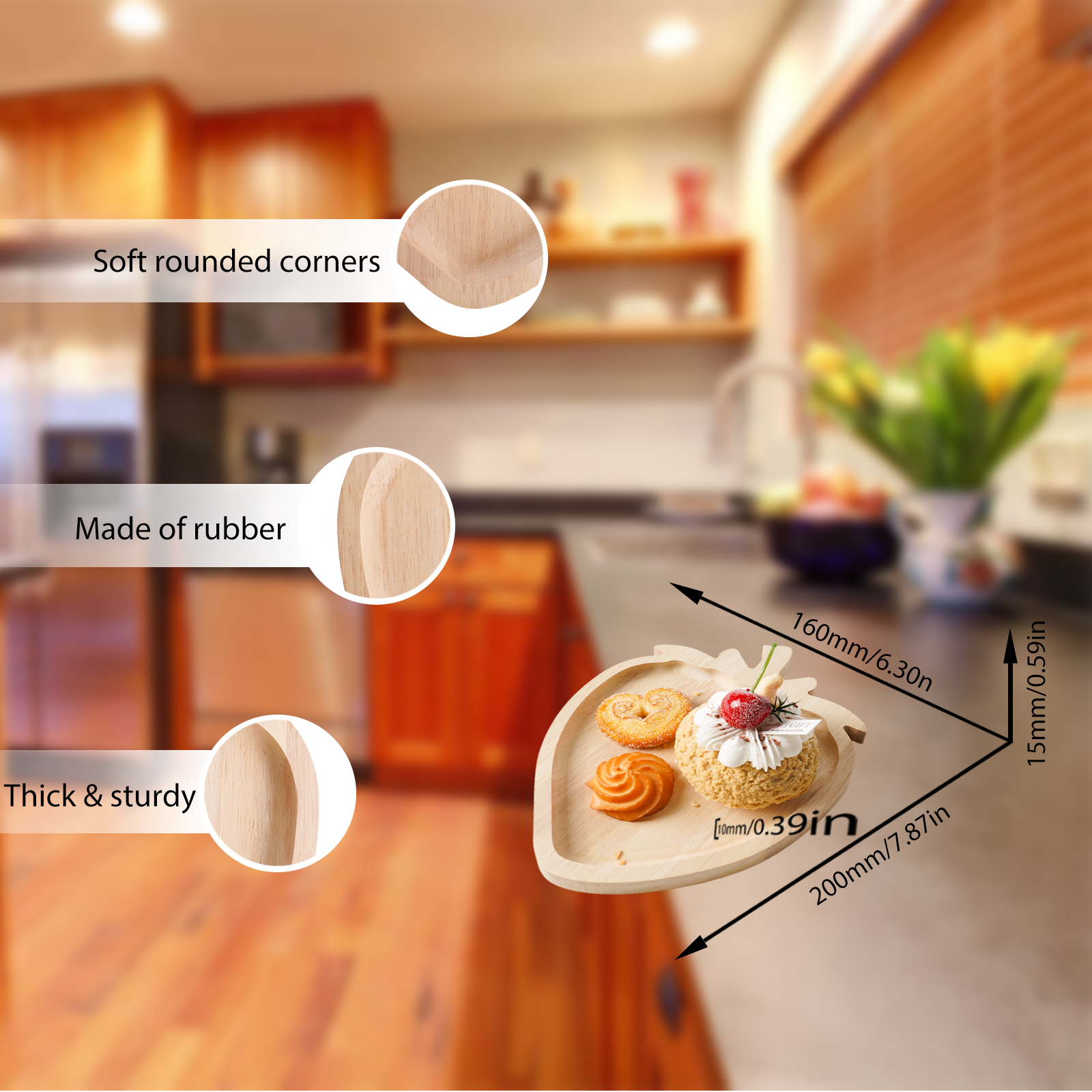 Strawberry Tray: Decorative, Functional, Natural Wood