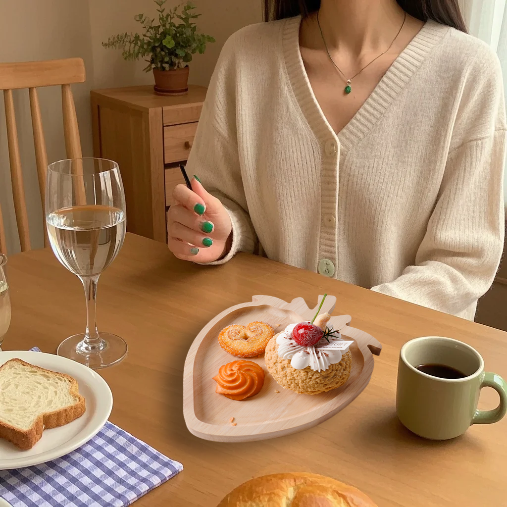 Strawberry Tray: Decorative, Functional, Natural Wood