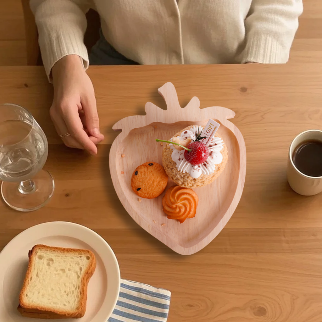 Strawberry Tray: Decorative, Functional, Natural Wood