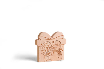 Santa Claus and Snowman Wooden Puzzle Decor