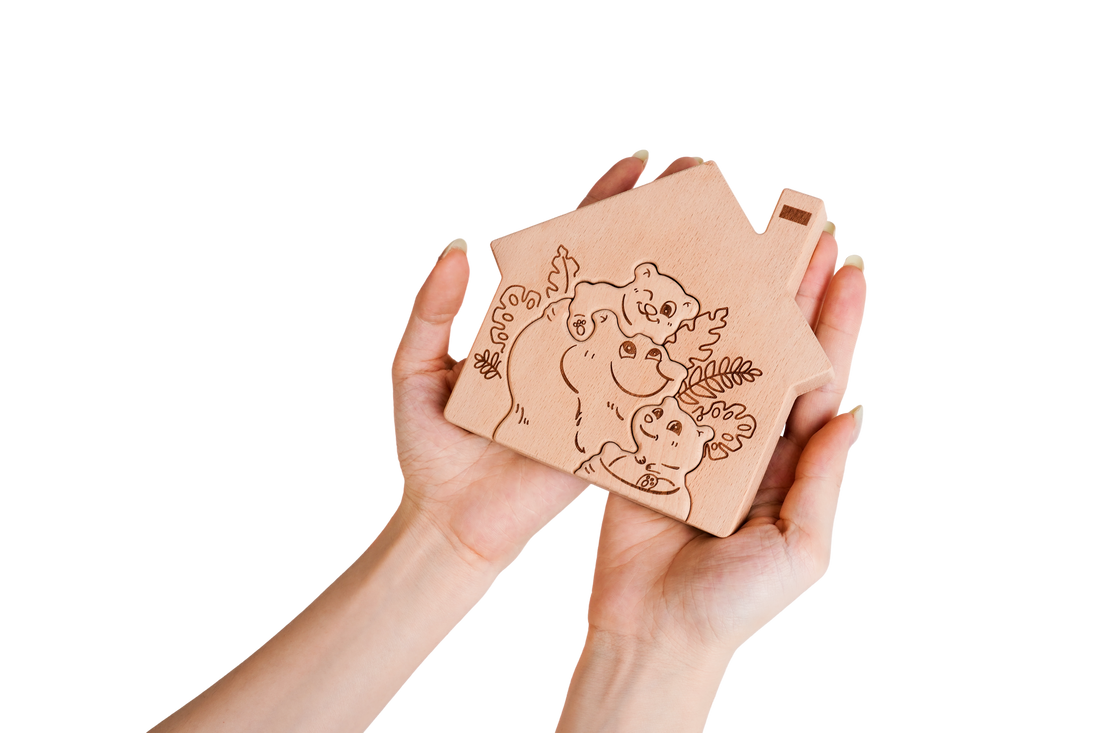Bear Hug Wooden Puzzle Decor