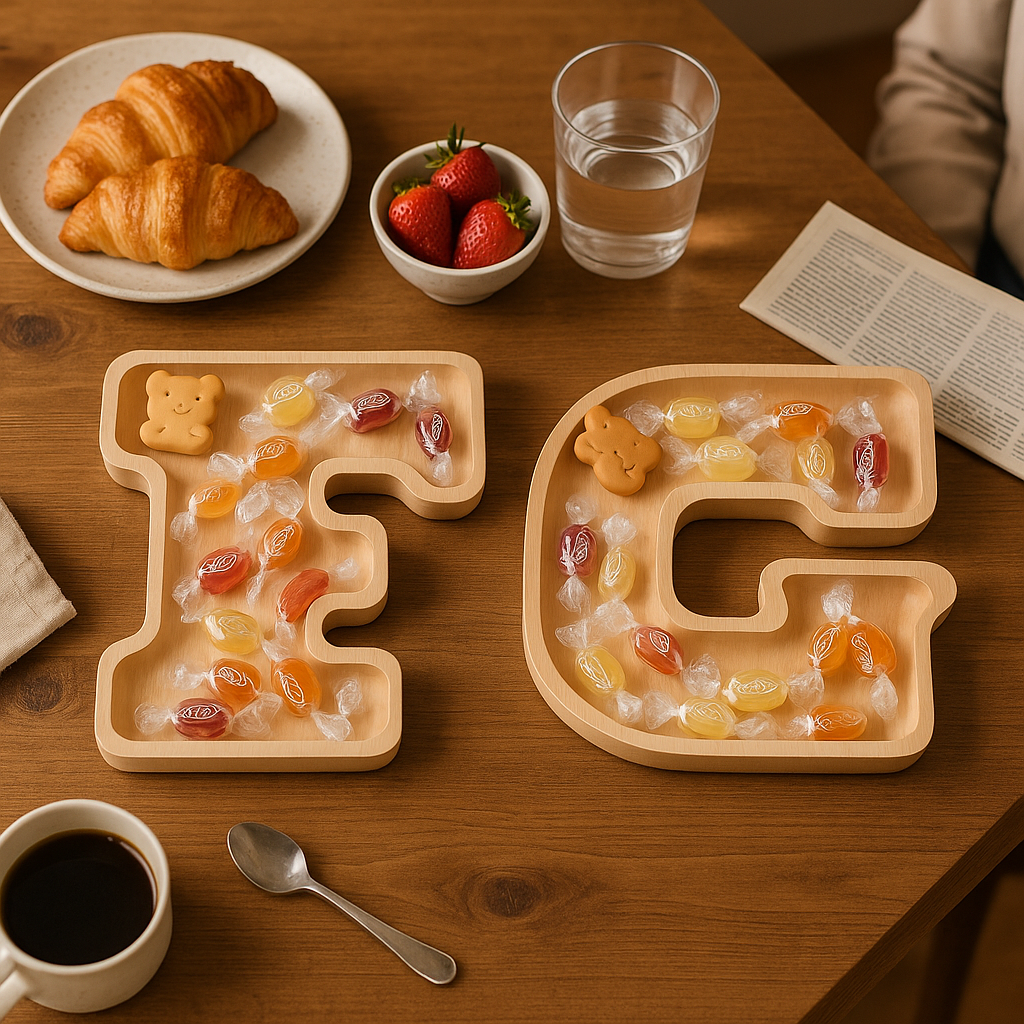 Wooden Letter Tray Set: Decorative & Practical functional, Eco-Friendly, Forming baby names
