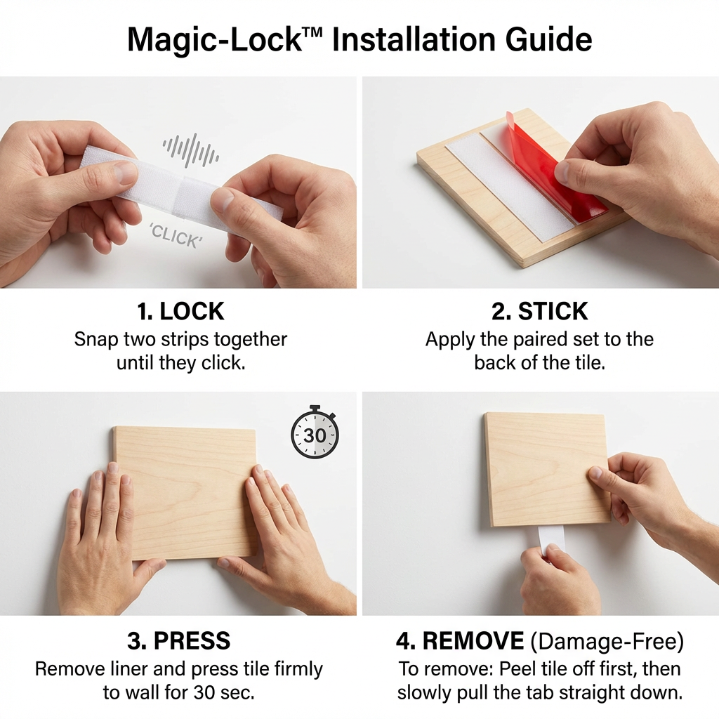 Magic-Lock™ Damage-Free Hanging Strips (Repositionable)