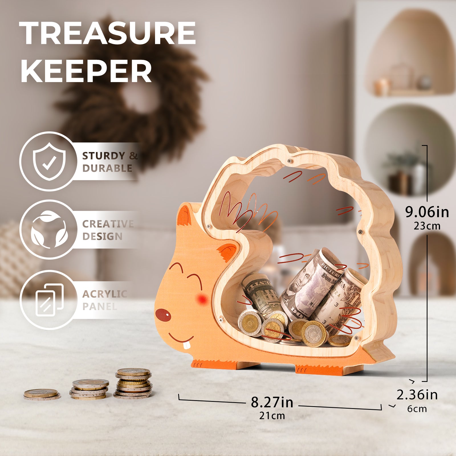 Adorable Hedgehog Coin Bank: Cute, Handcrafted, Functional Gift for Friends