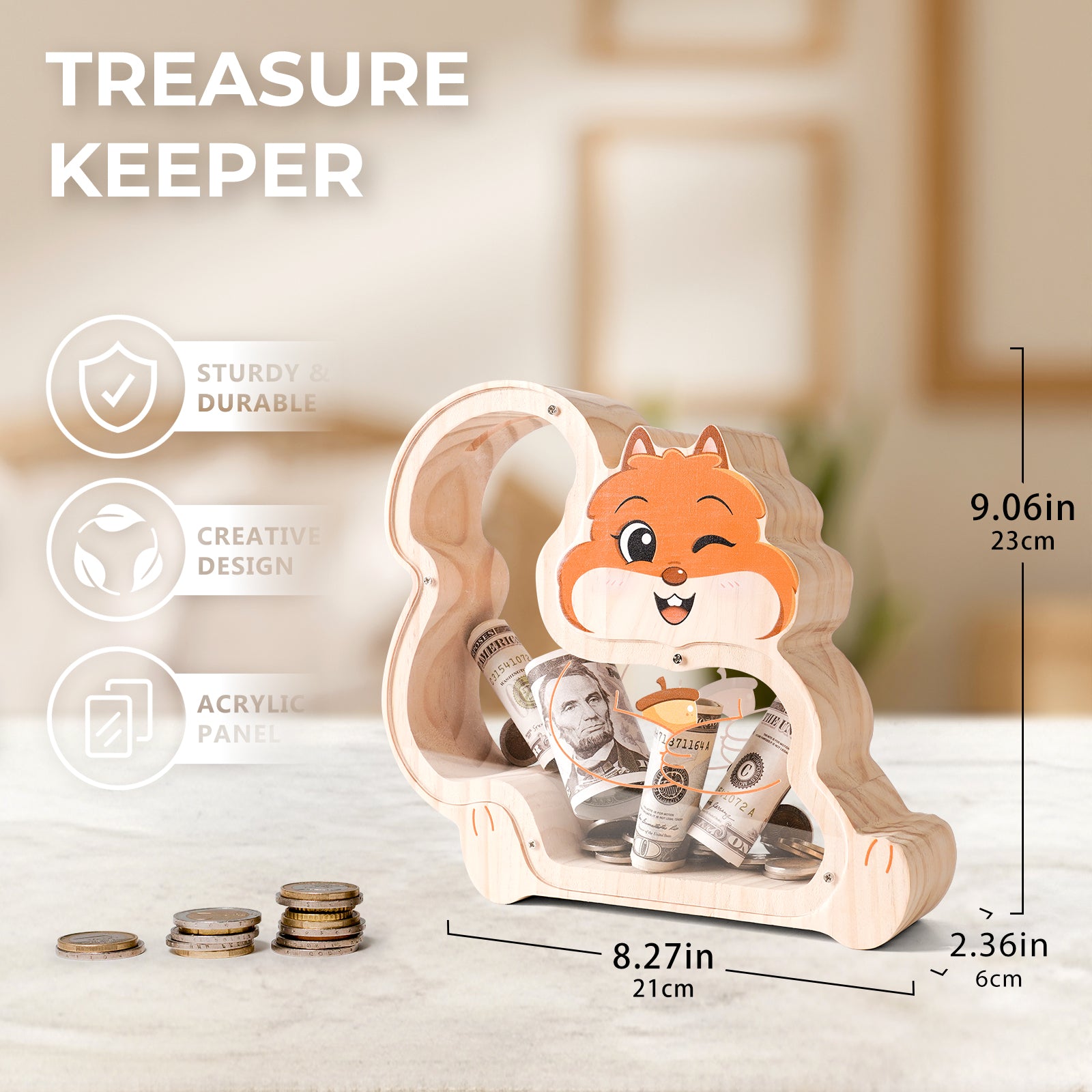 Squirrel Coin Bank: Adorable, Hand-Paintable, Perfect Family Gift