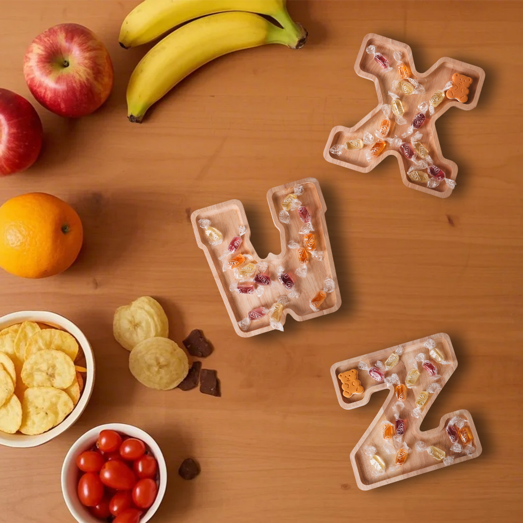 Wooden Letter Tray Set: Decorative & Practical functional, Eco-Friendly, Forming baby names