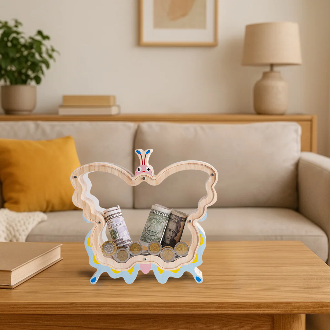 Butterfly Wooden Piggy Bank