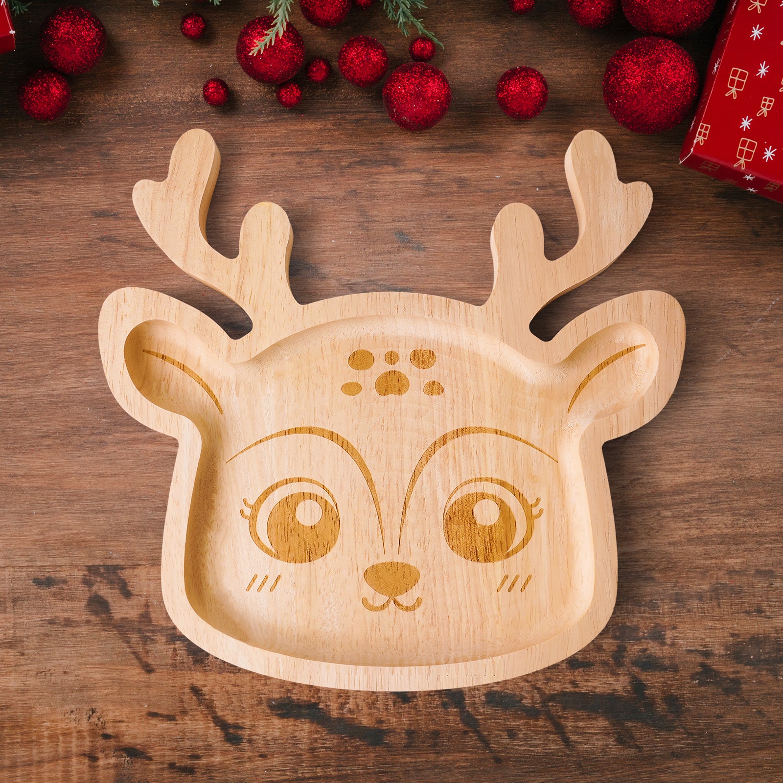 Enchanted Reindeer Wooden Tray - Festive Holiday Serving Platter & Cherished Gift
