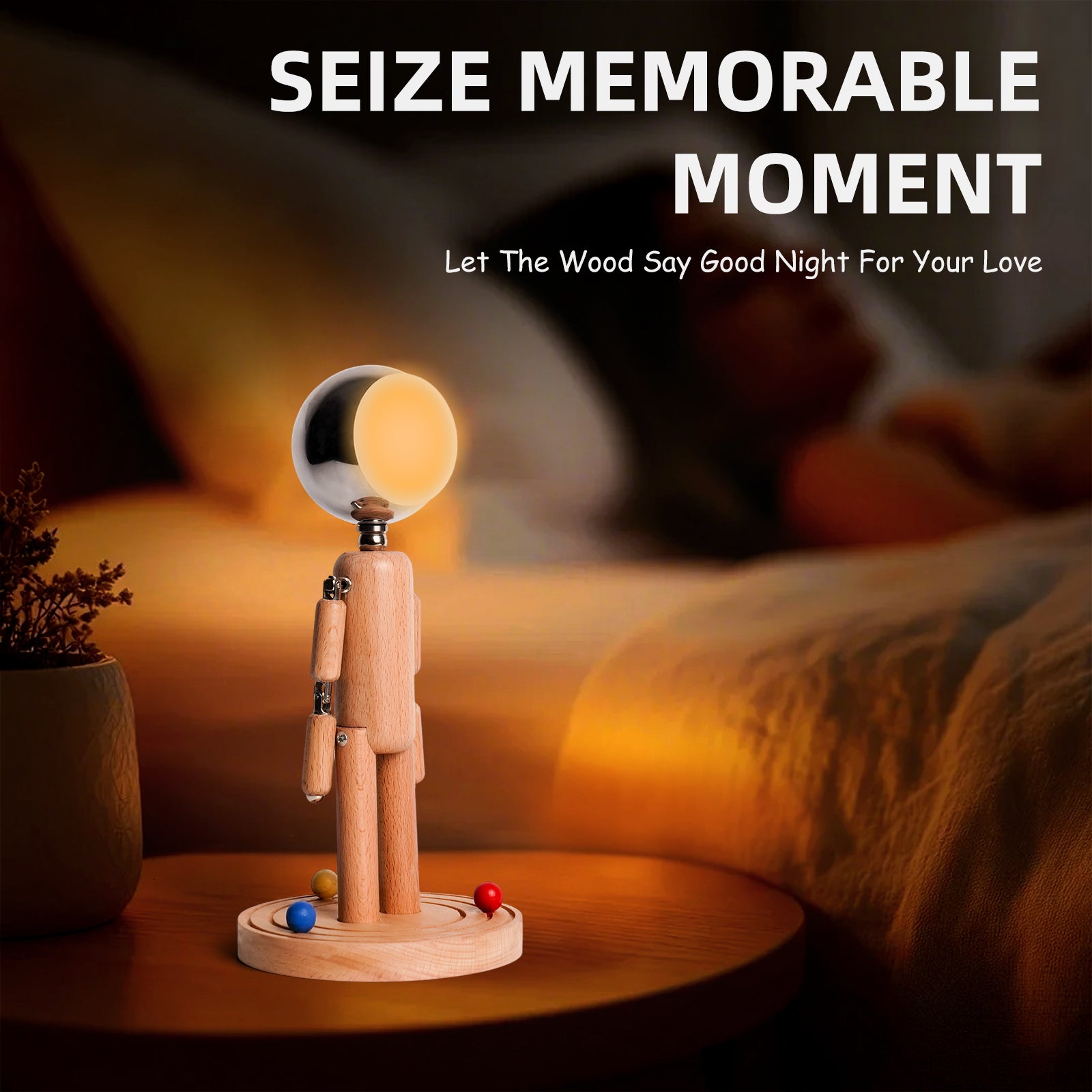 Wooden astronaut lamp - Magical Floating Spaceman with Magnetic Fun