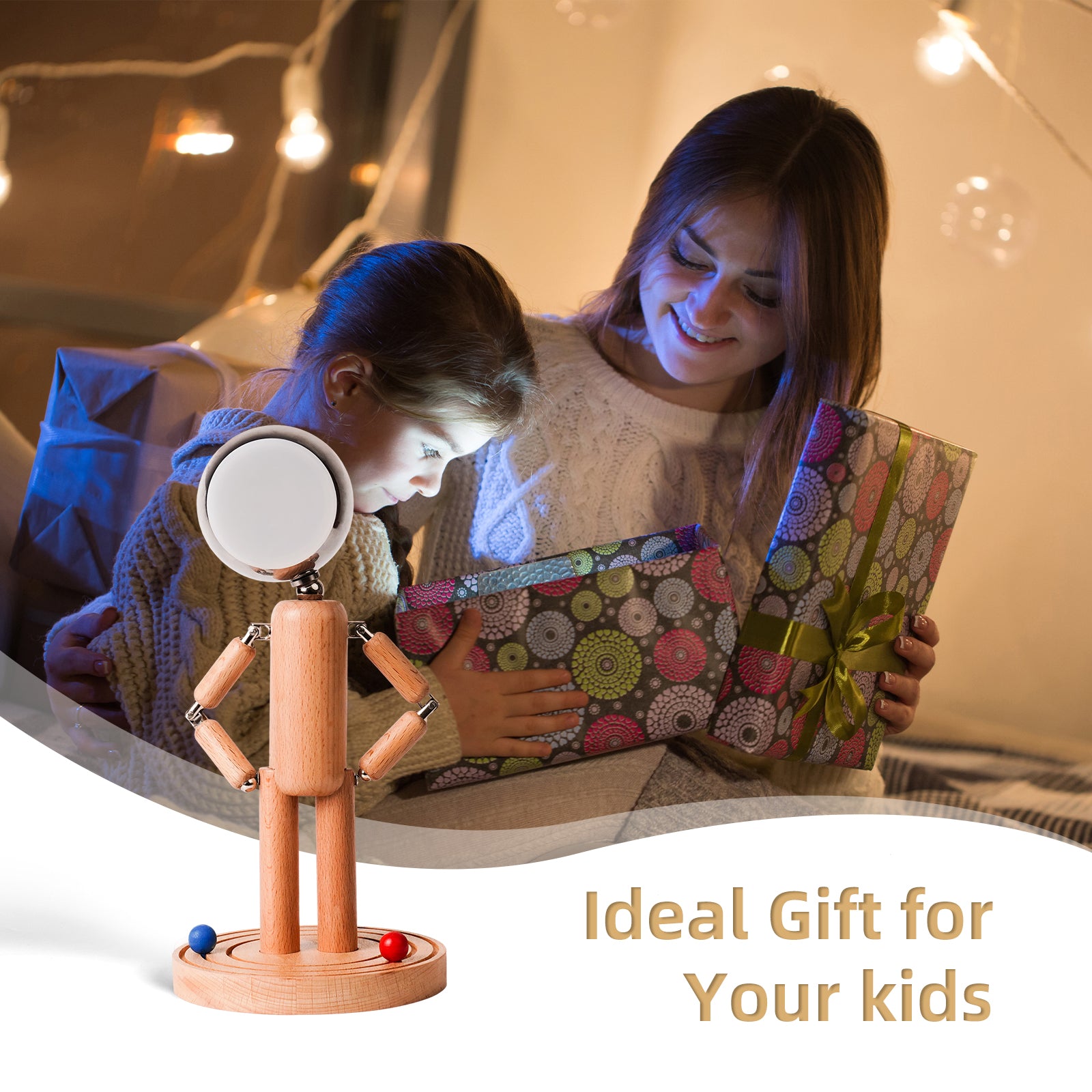 Wooden astronaut lamp - Magical Floating Spaceman with Magnetic Fun