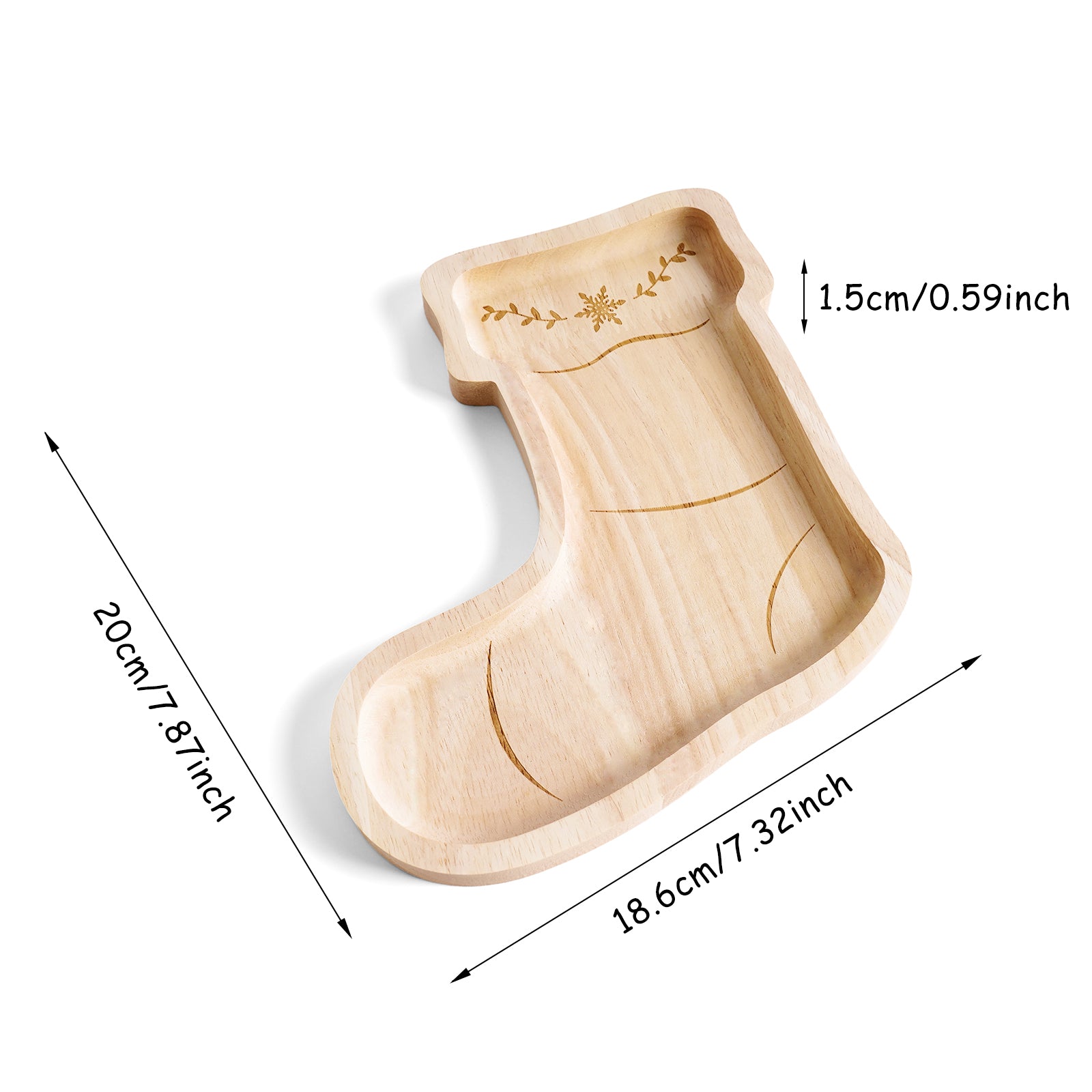 Festive Christmas Wooden Tray Set - Holiday Serving Platters & Decor