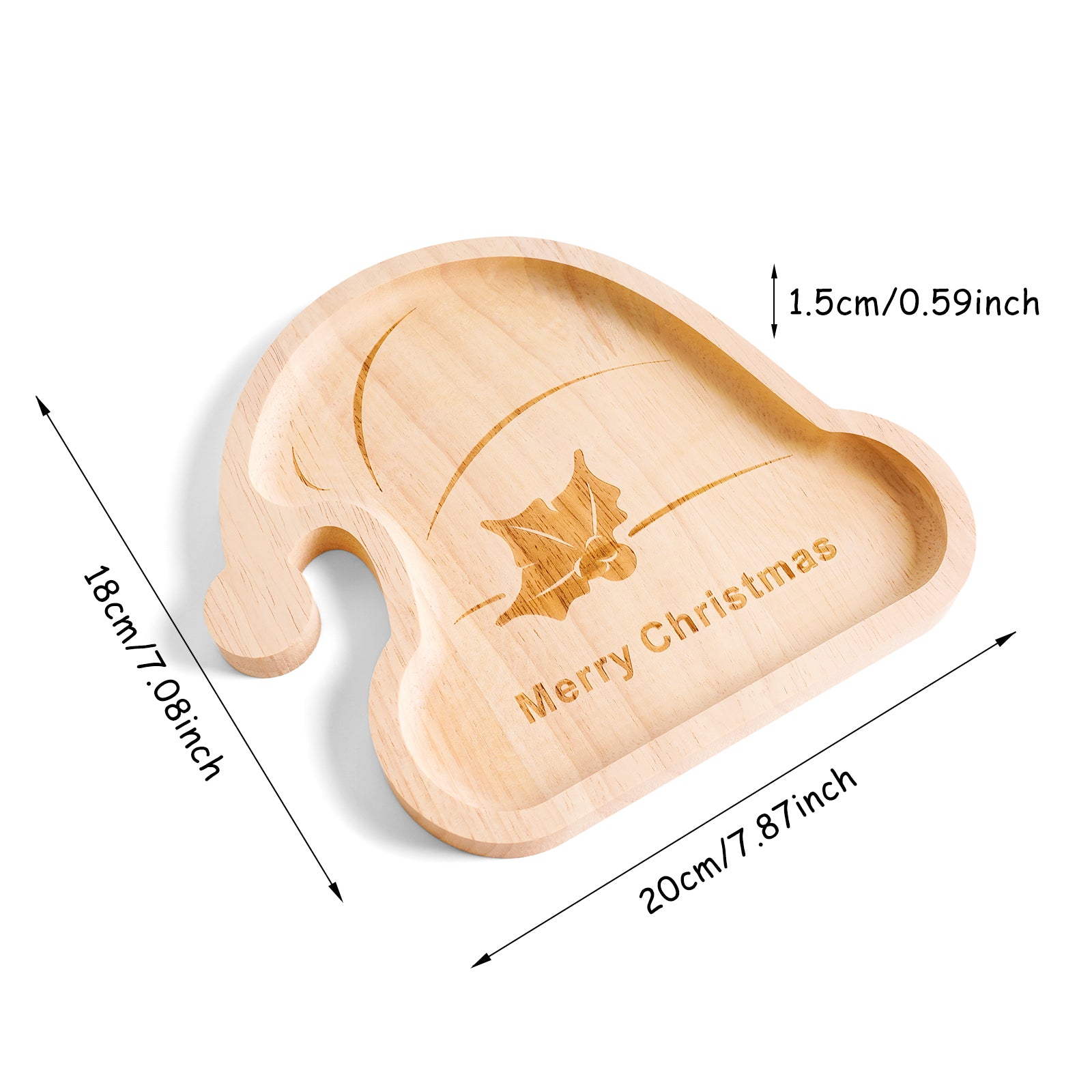 Festive Christmas Wooden Tray Set - Holiday Serving Platters & Decor