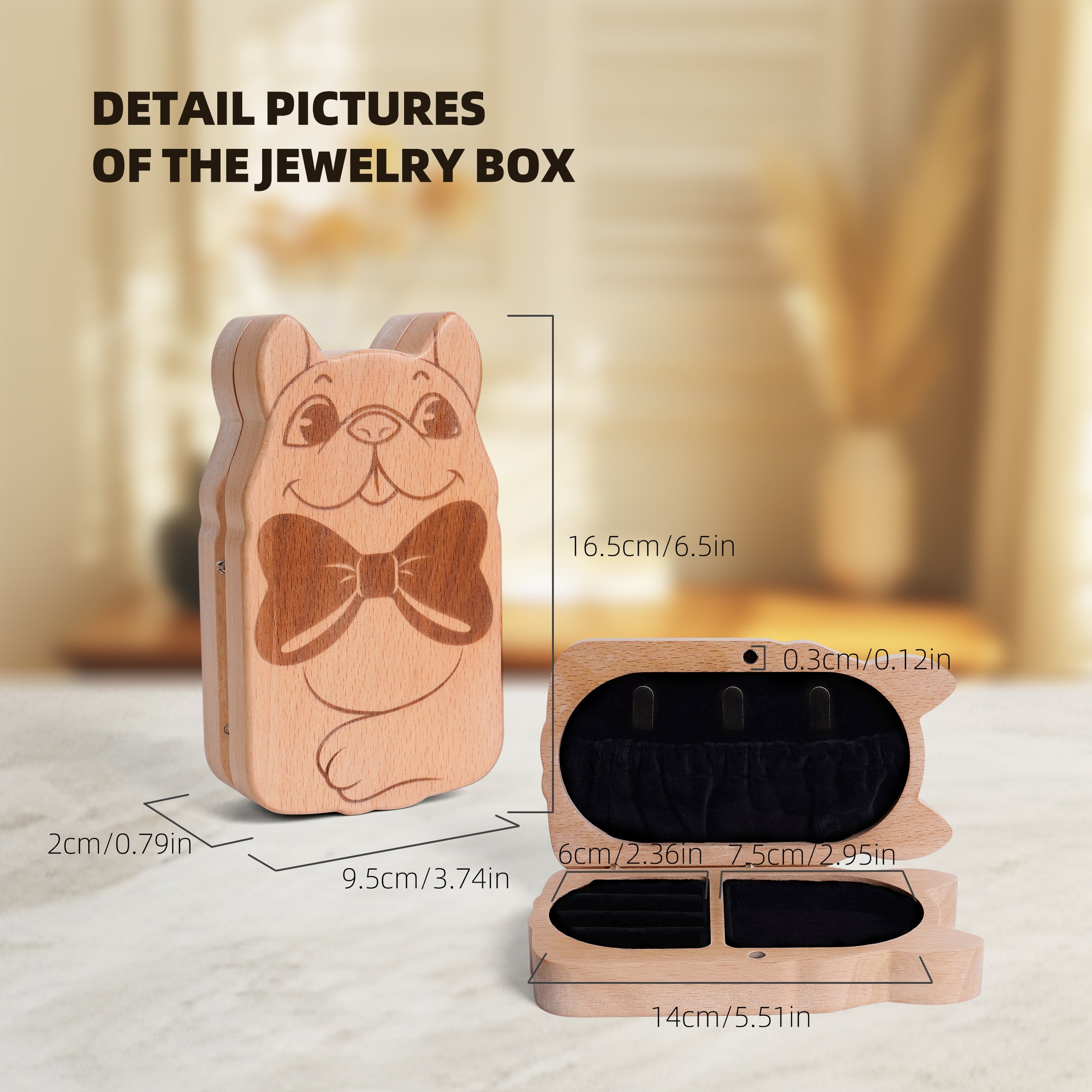Puppy Wooden Jewelry Box - Adorable & Functional Storage for Your Treasures