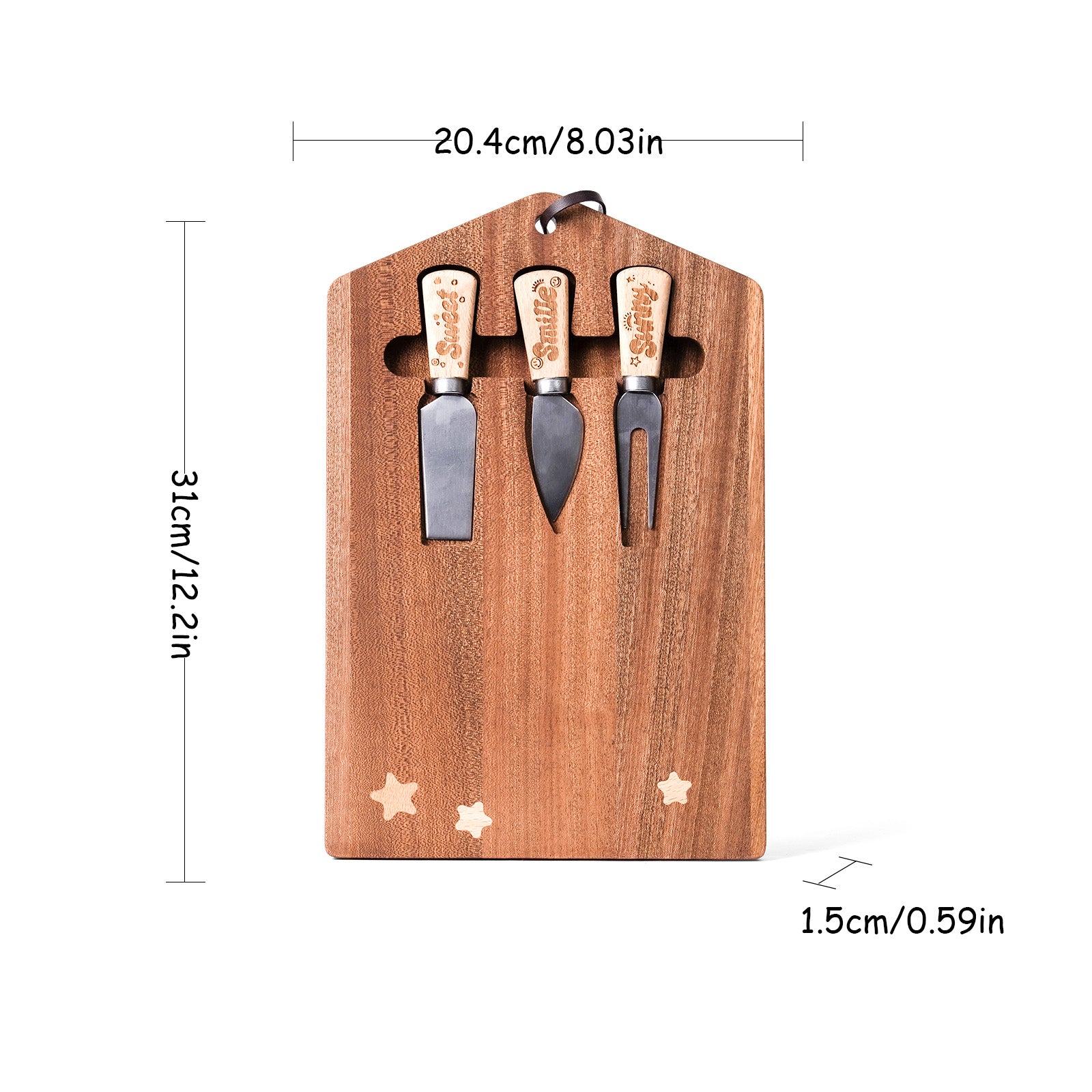 Wooden Cheese Knife Set with Starry Cutting Board – Perfect Gift for Kids & Families
