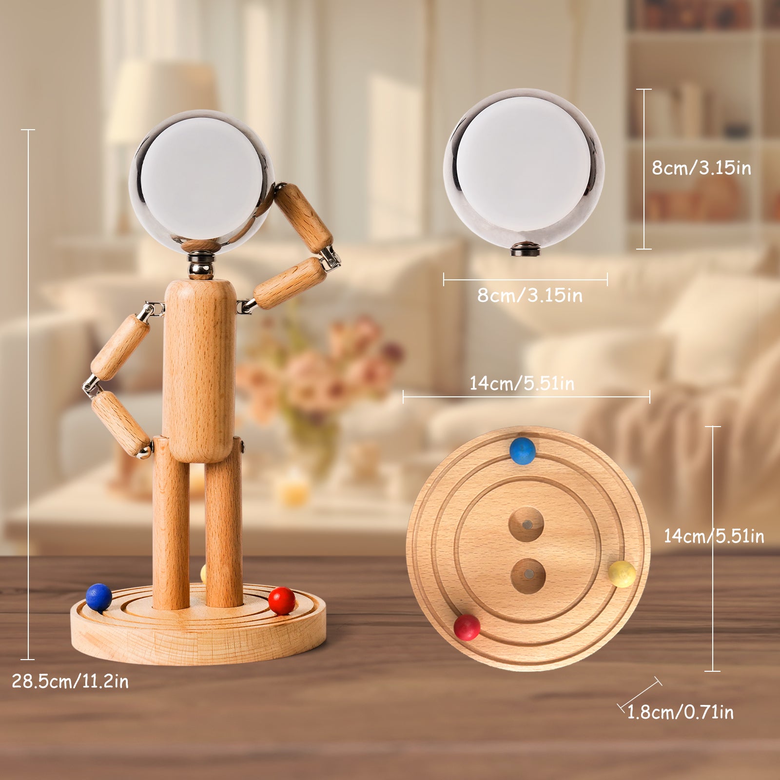 Wooden astronaut lamp - Magical Floating Spaceman with Magnetic Fun
