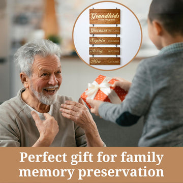 Personalized Family & Grandkids Hanging Sign | Luxe Gold Edition