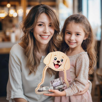 Wooden Labrador Piggy Bank - The Perfect Gift for Kids & Dog Lovers