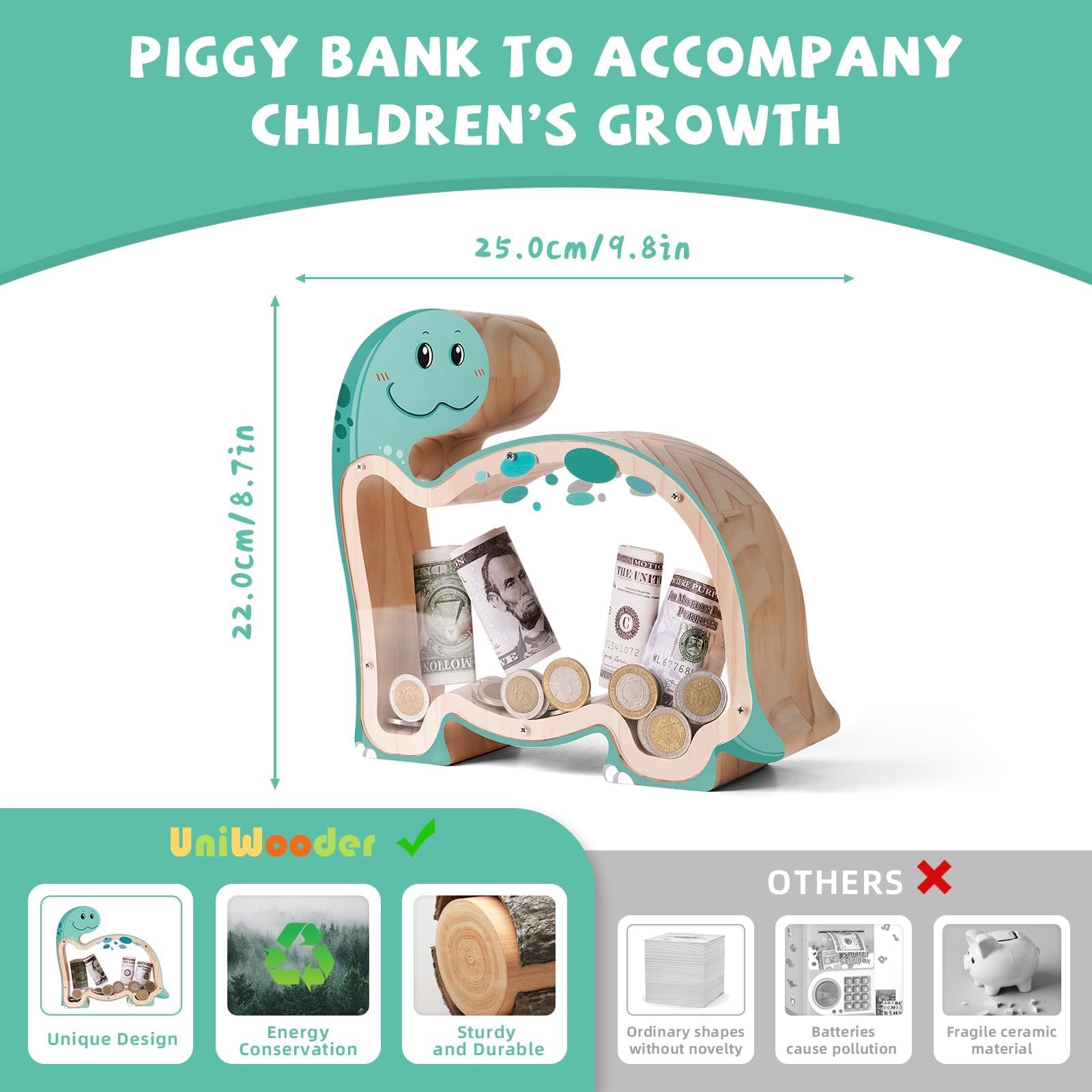 Brachiosaurus Piggy Bank: Elegant Money Keeper & Decorative Gift