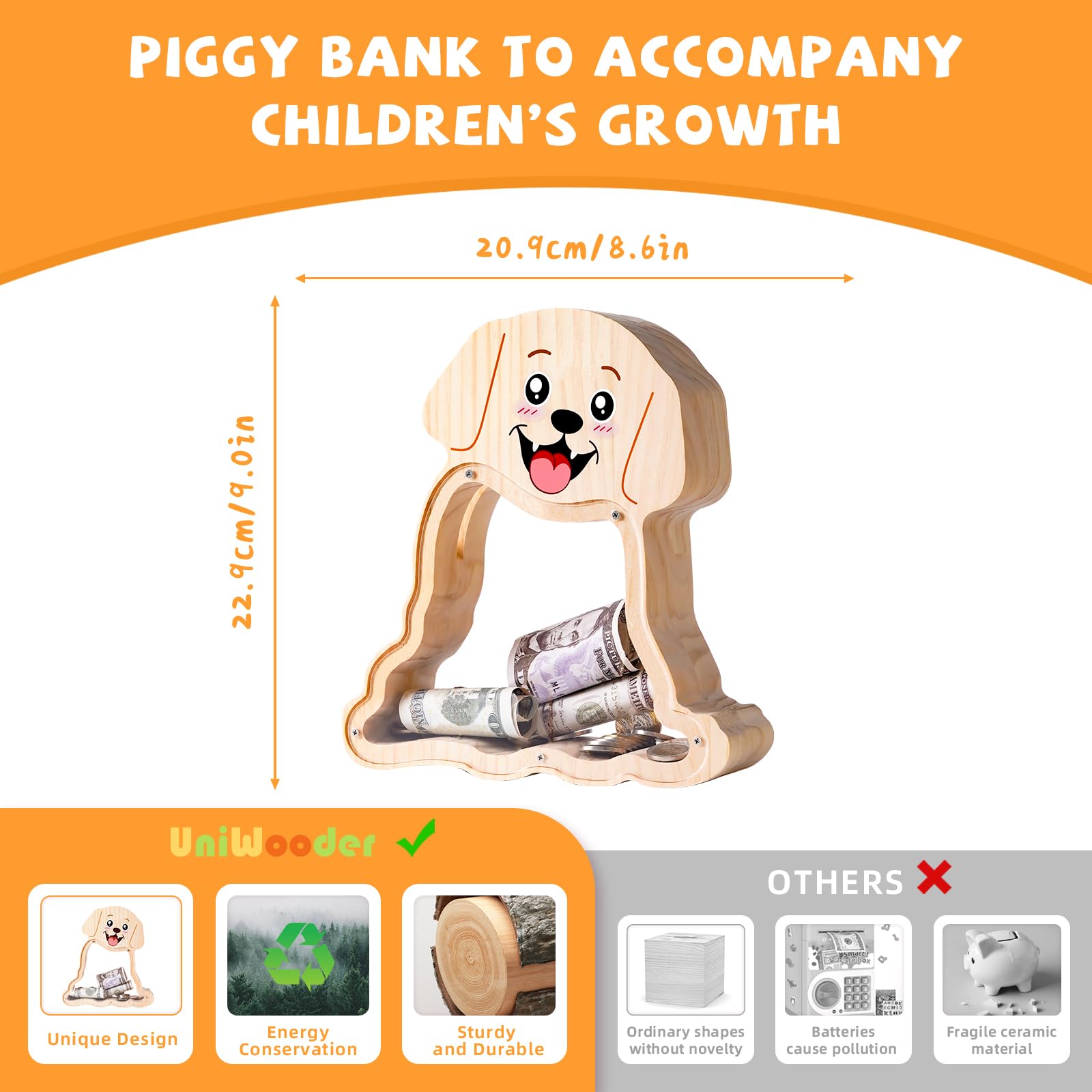 Wooden Labrador Piggy Bank - The Perfect Gift for Kids & Dog Lovers