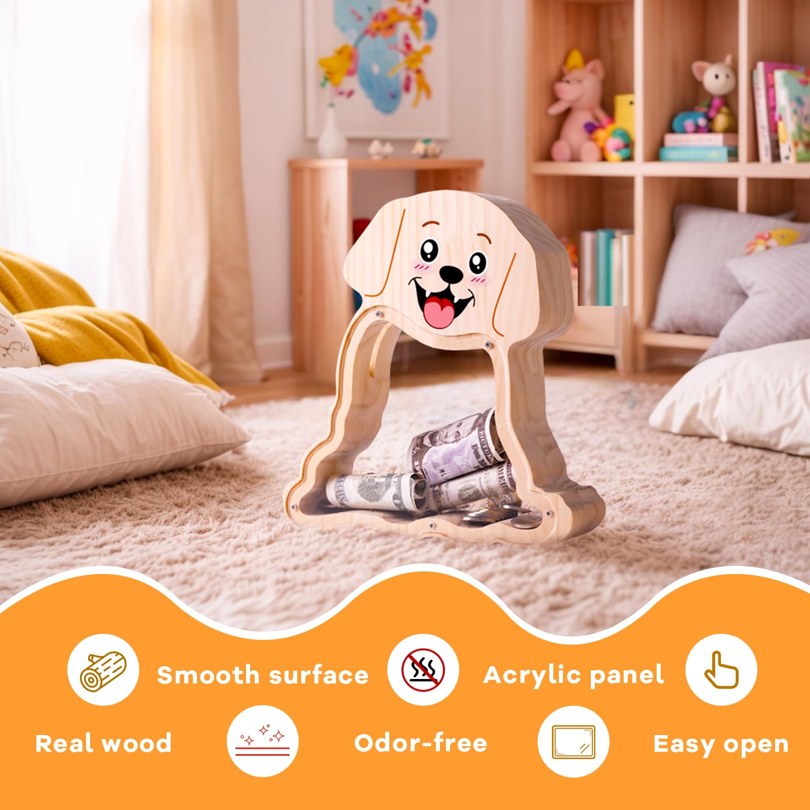 Wooden Labrador Piggy Bank - The Perfect Gift for Kids & Dog Lovers