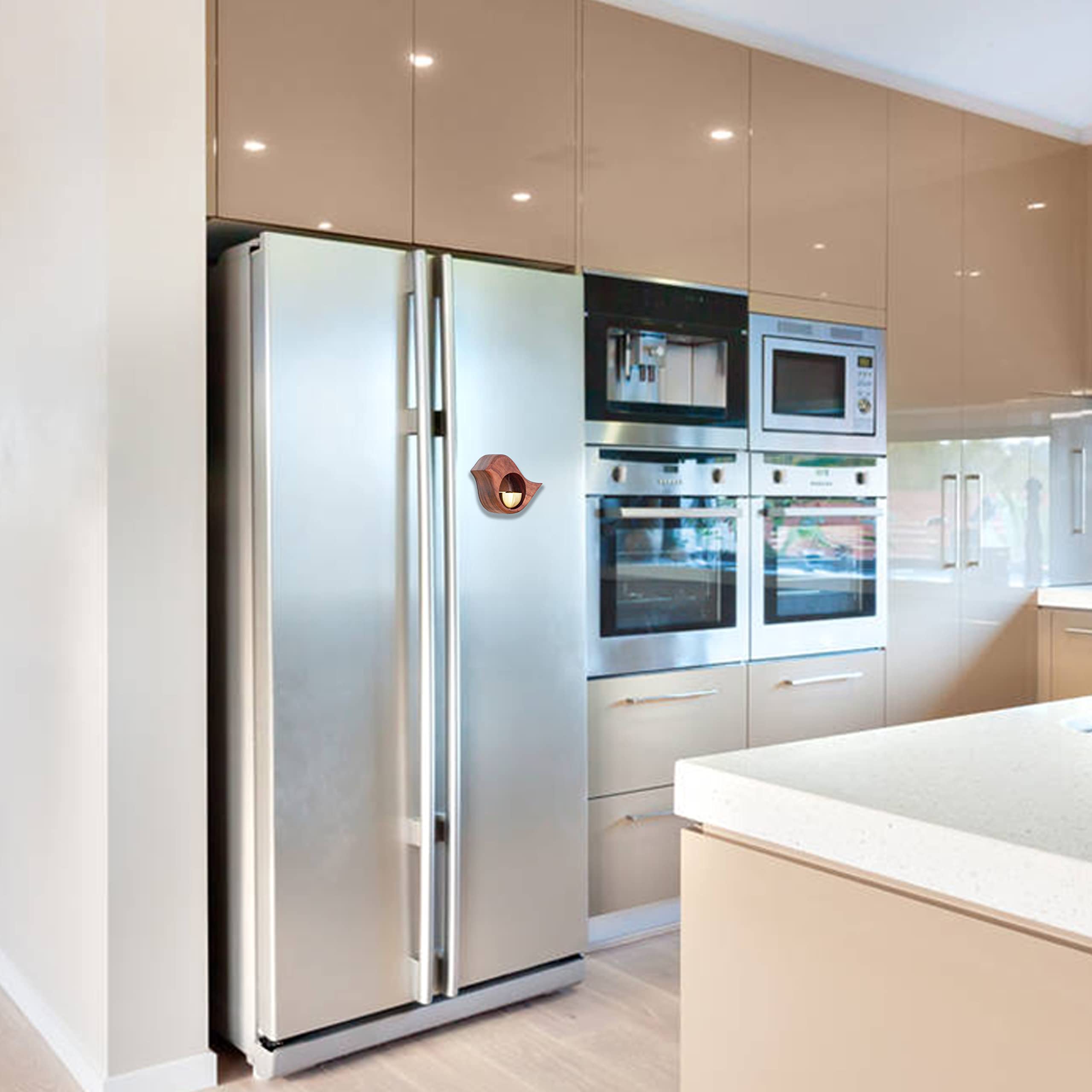 Bird-Shaped Wooden Chime Doorbell with Brass Bell