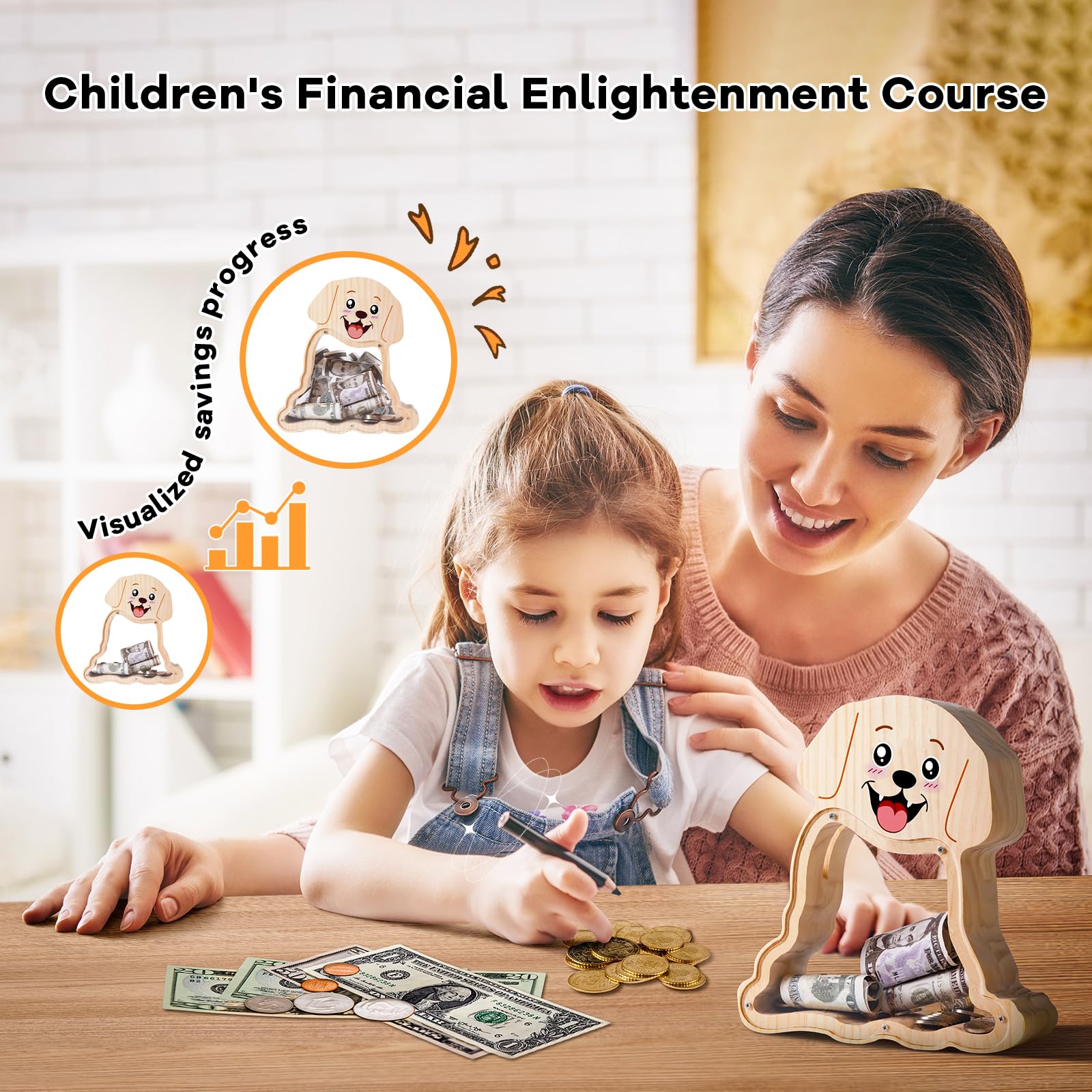 Wooden Labrador Piggy Bank - The Perfect Gift for Kids & Dog Lovers